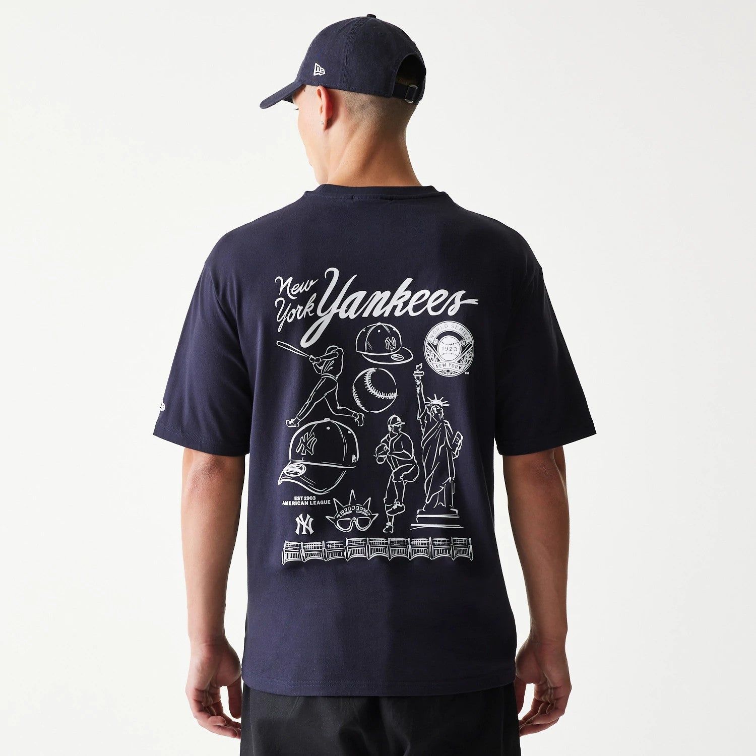 T-shirt Oversize New York Yankees MLB Baseball Graphic Bleu marine unisex - New Era Cap - Modalova