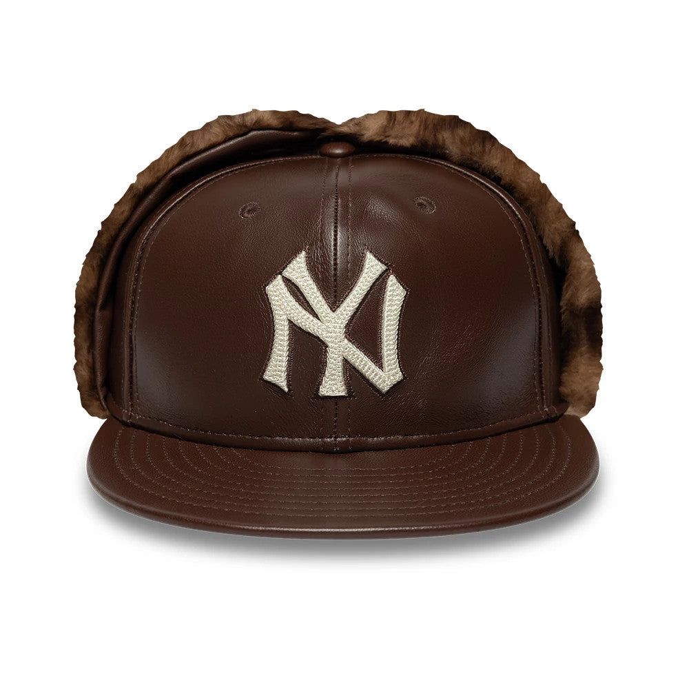 Casquette 59FIFTY Fitted Dogear New York Yankees MLB Cuir Marron unisex - New Era Cap - Modalova
