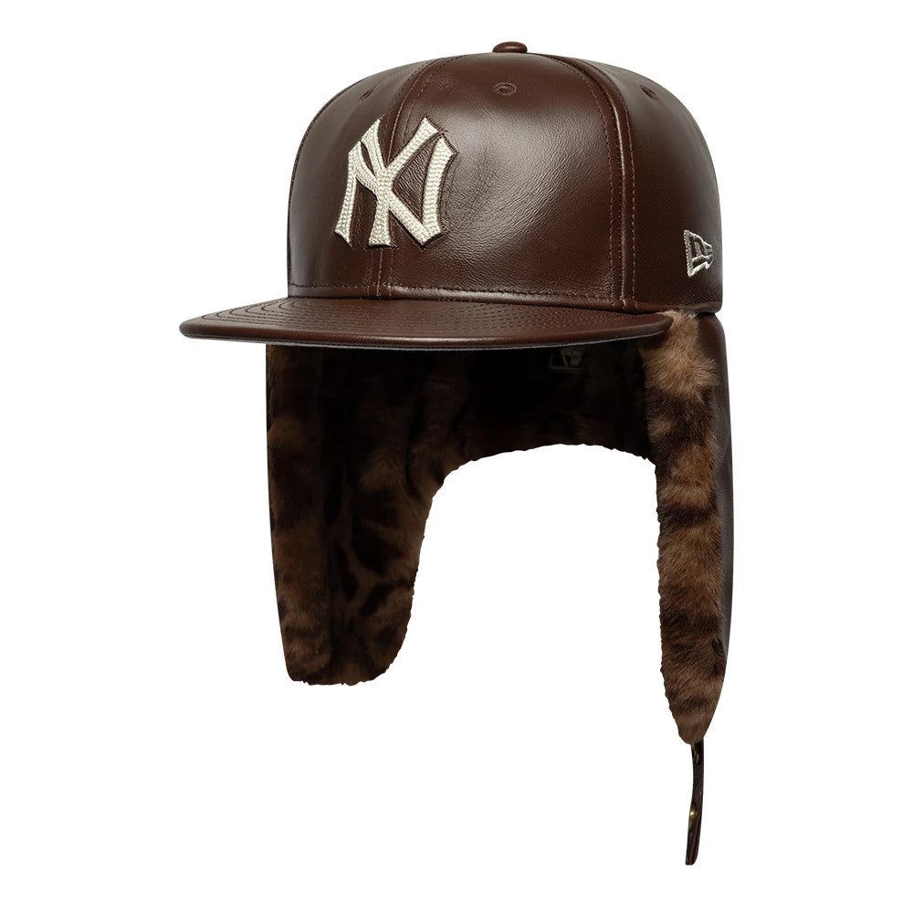 Casquette 59FIFTY Fitted Dogear New York Yankees MLB Cuir Marron unisex - New Era Cap - Modalova