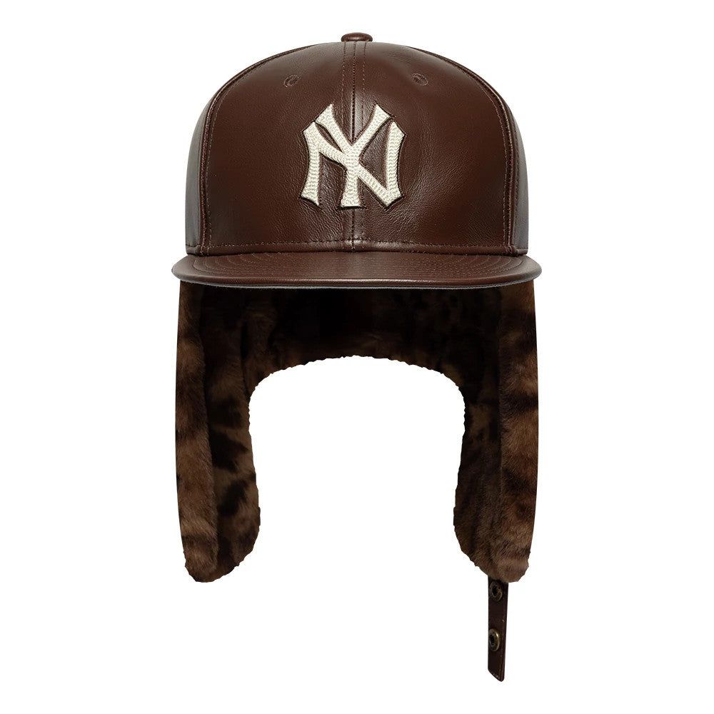 Casquette 59FIFTY Fitted Dogear New York Yankees MLB Cuir Marron unisex - New Era Cap - Modalova