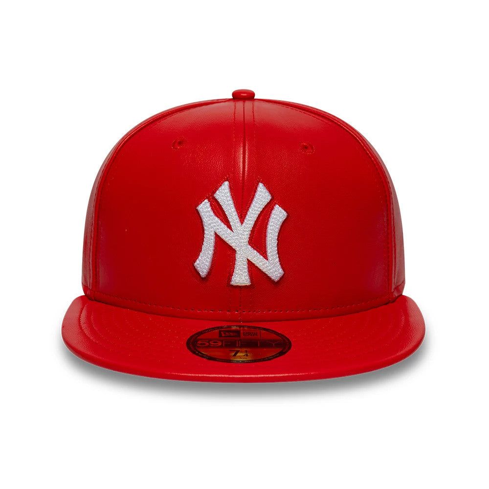 Casquette 59FIFTY Fitted Cuir New York Yankees MLB Rouge unisex - New Era Cap - Modalova