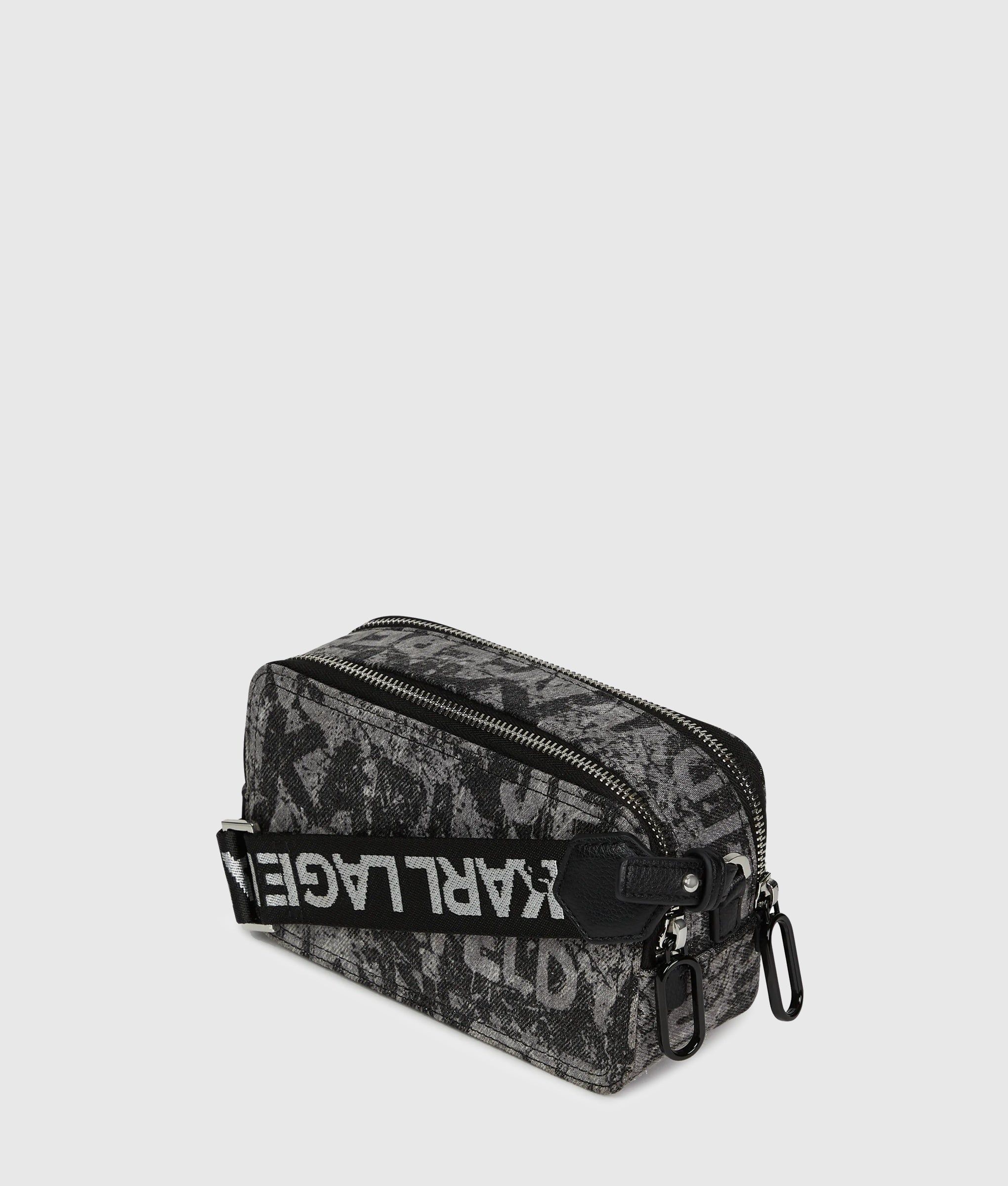 Sac Caméra À Bandoulière En Denim Avec Imprimé Graphique, , Denim Texturé À Logo Imprimé Intégral, Taille: One Size - KL Jeans - Modalova
