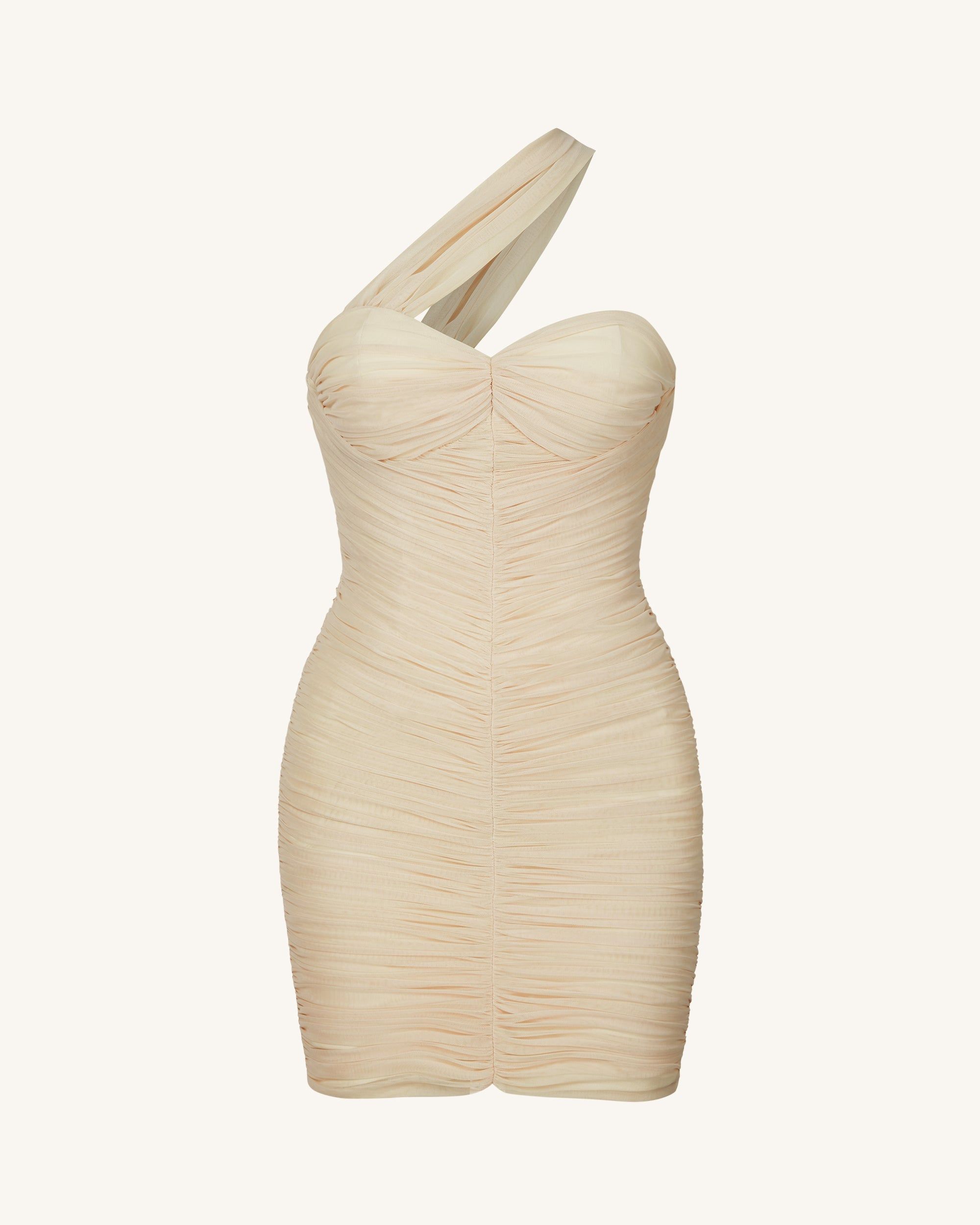 Robe Mini Ruchée One-Shoulder Josephine - Nude - JW PEI - Modalova