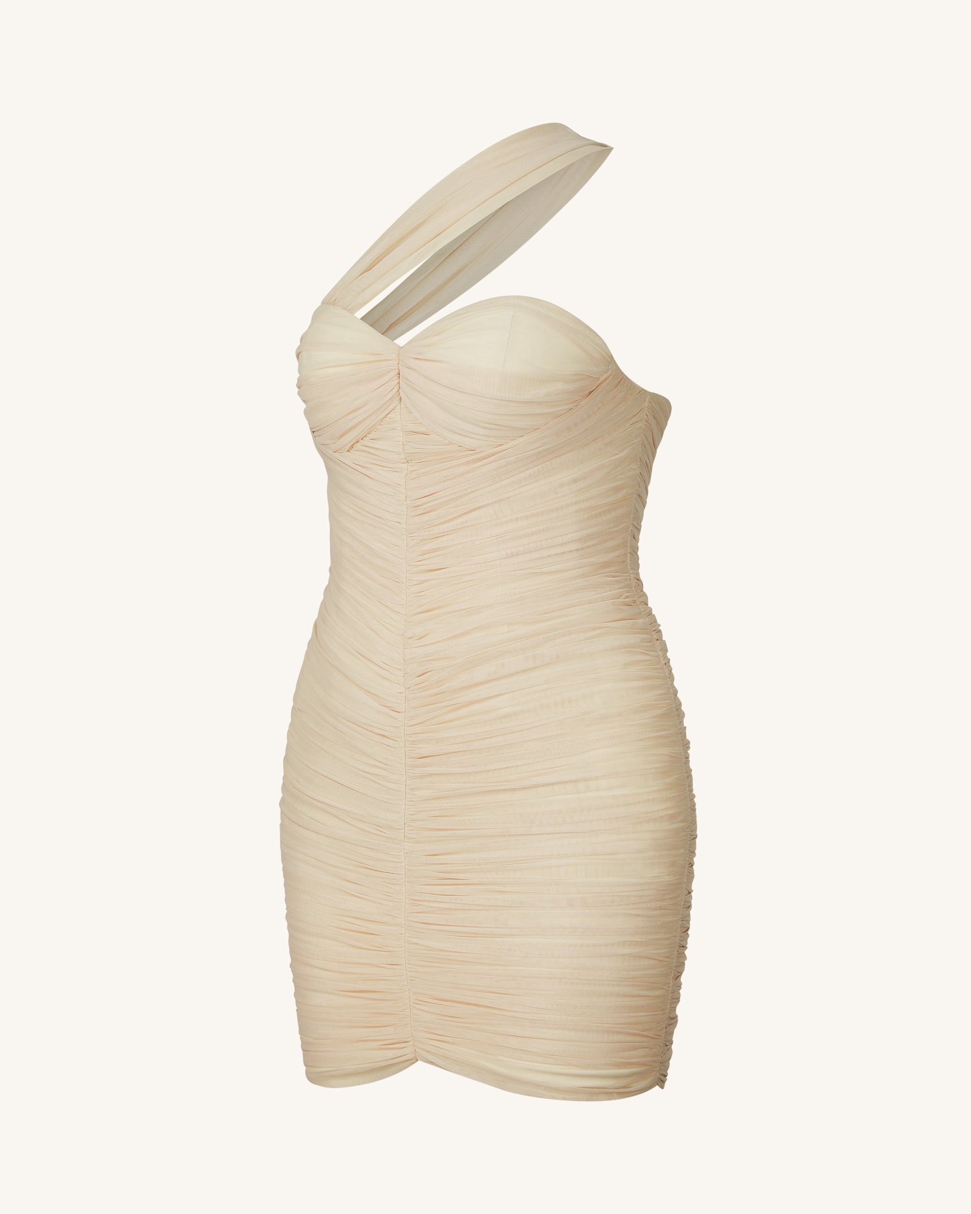 Robe Mini Ruchée One-Shoulder Josephine - Nude - JW PEI - Modalova