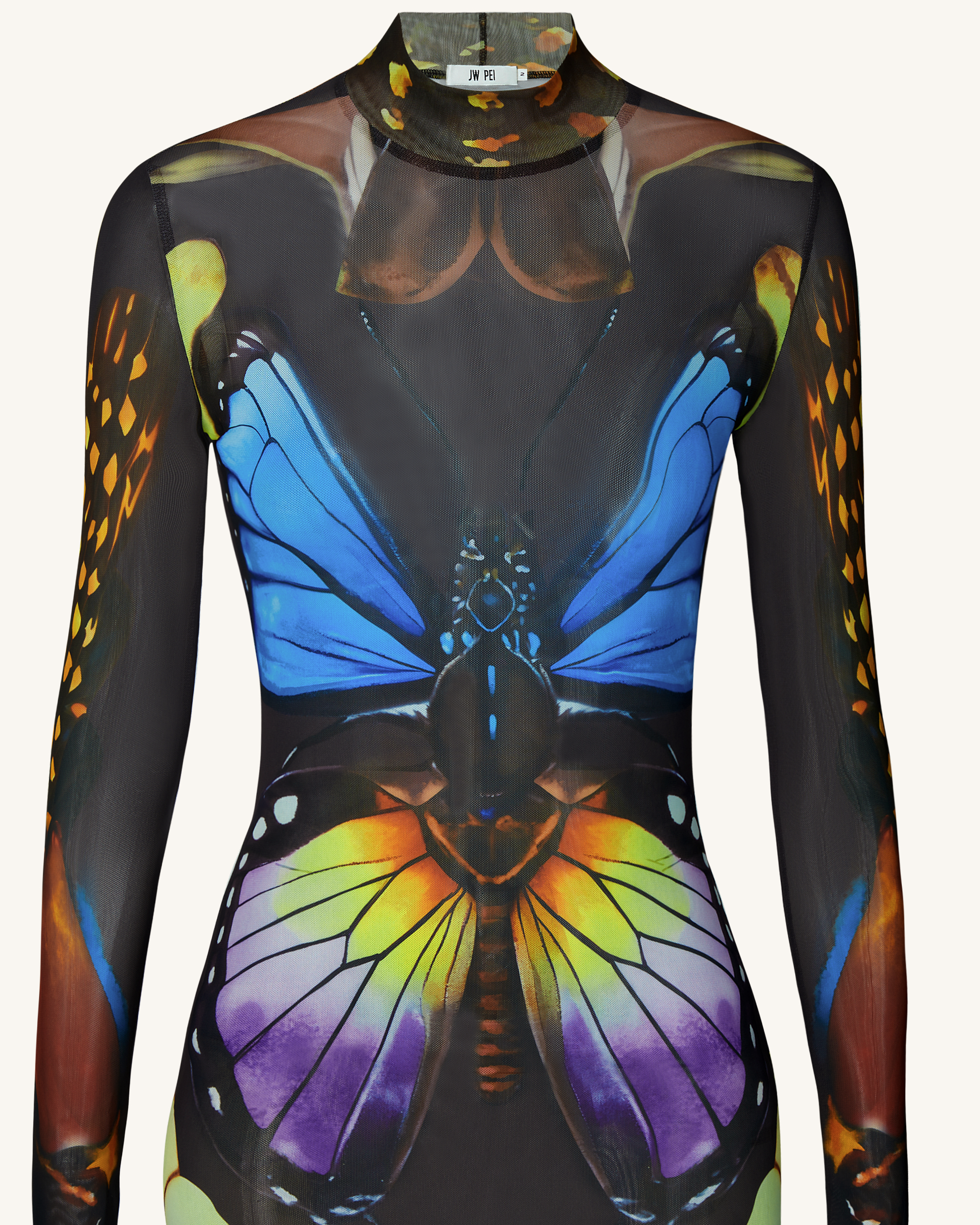 Robe longue en tulle à motif papillon – Multicolore - JW PEI - Modalova