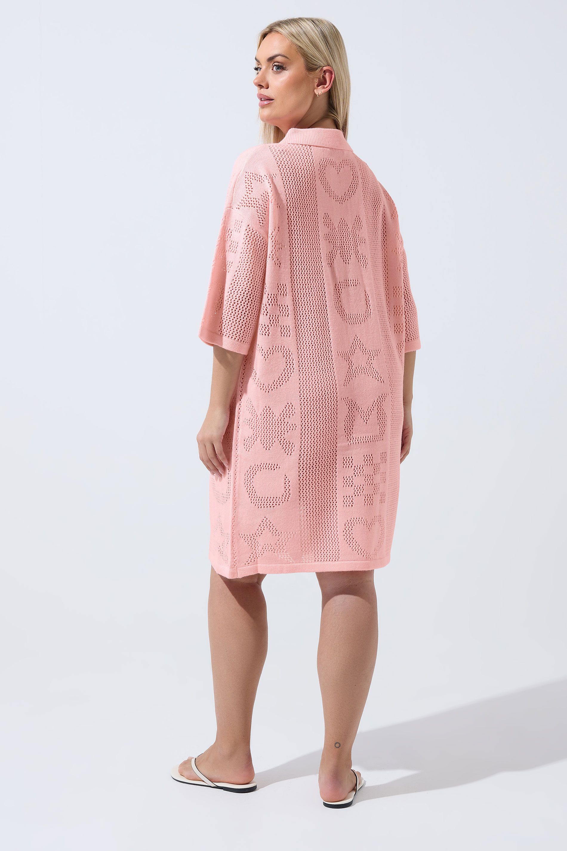 Robe De Plage Rose En Maille Size 50-52 - Limited Collection - Modalova