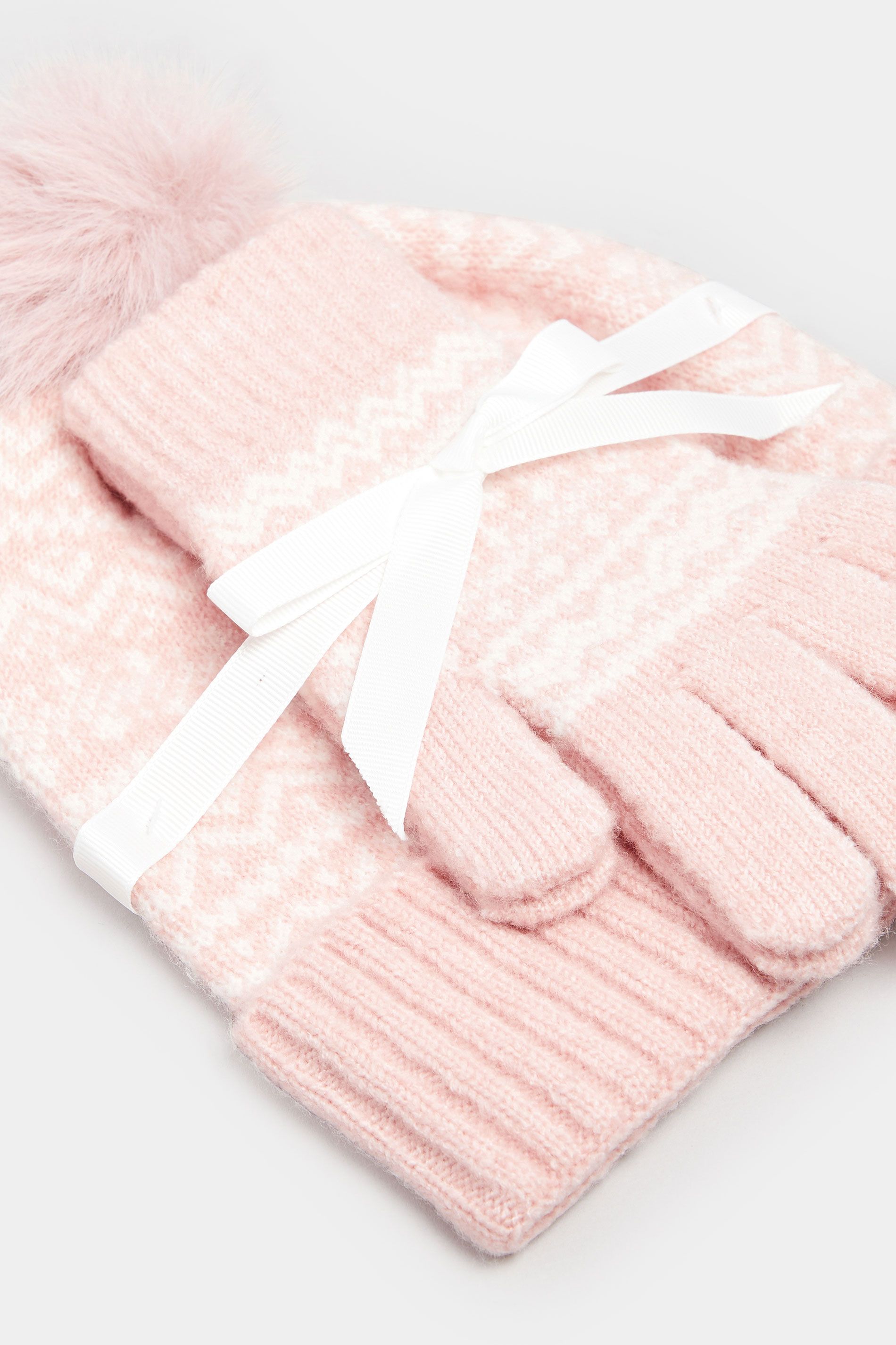 Ensemble Bonnet Et Gants À Pompon Fair Isle Rosesize One Size - Yours - Modalova