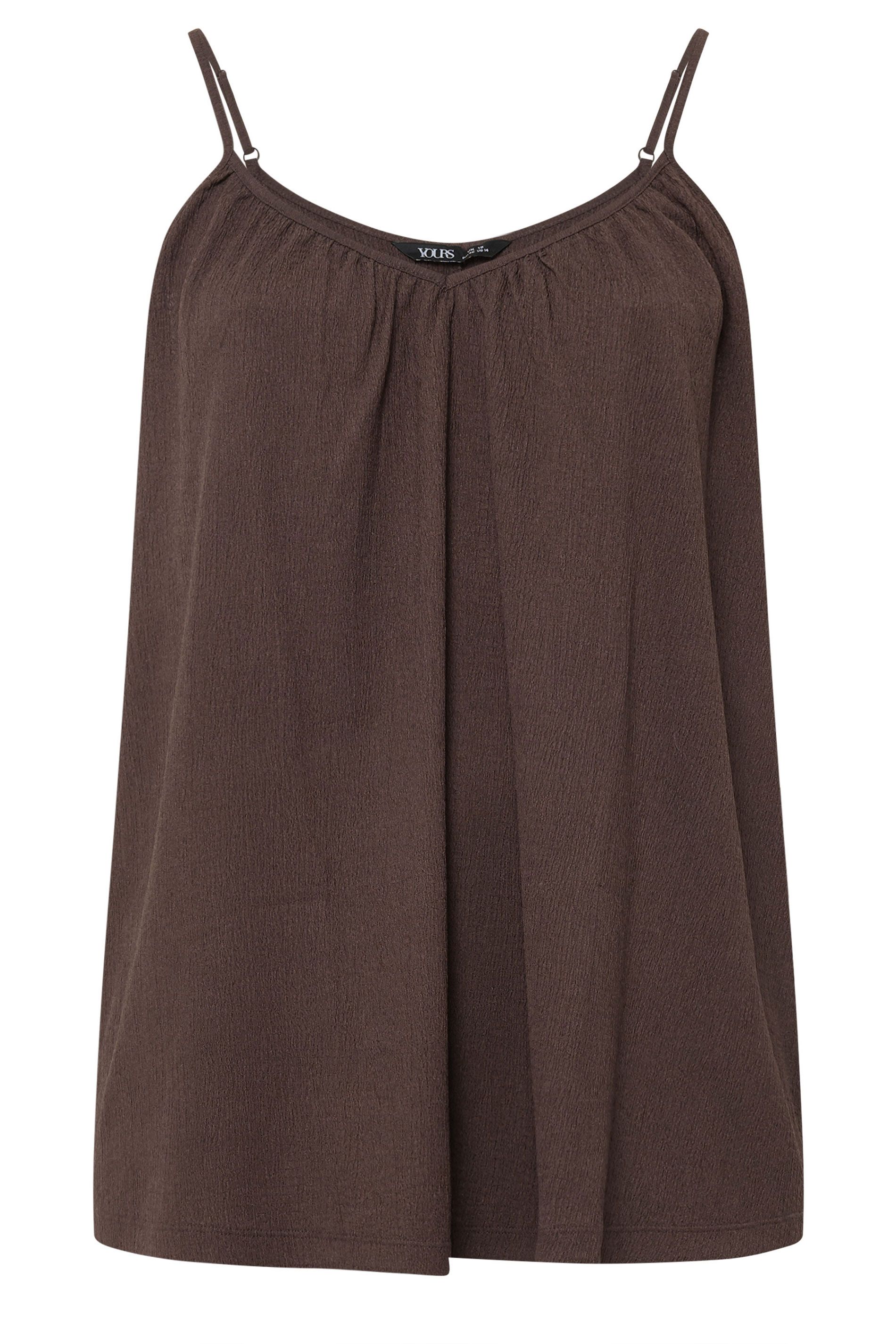 Caraco Marron Chocolat Texturé Et Froncé Size 44 - Yours - Modalova