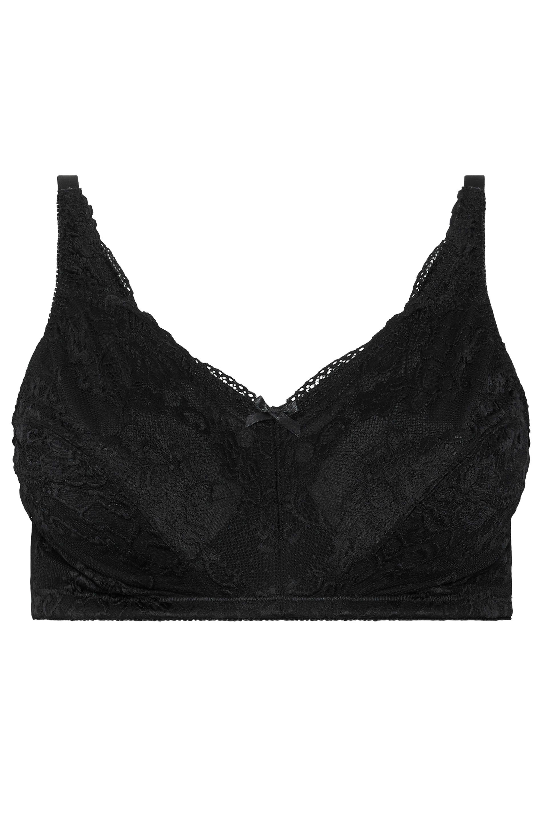 Soutiengorge Emboîtant Sans Armatures Ni Rembourrage Noir En Dentelle Size 100D - Yours - Modalova