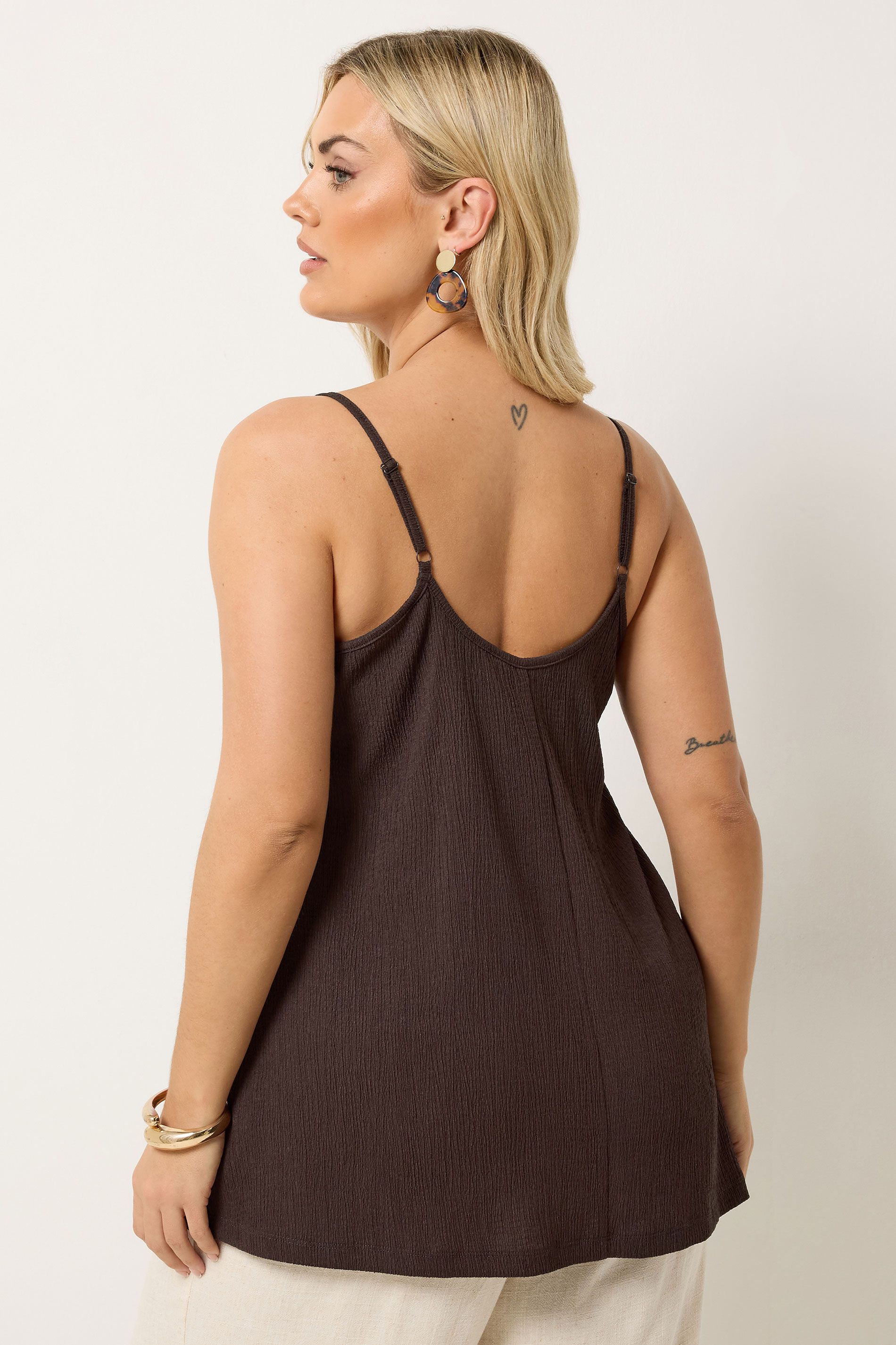 Caraco Marron Chocolat Texturé Et Froncé Size 44 - Yours - Modalova