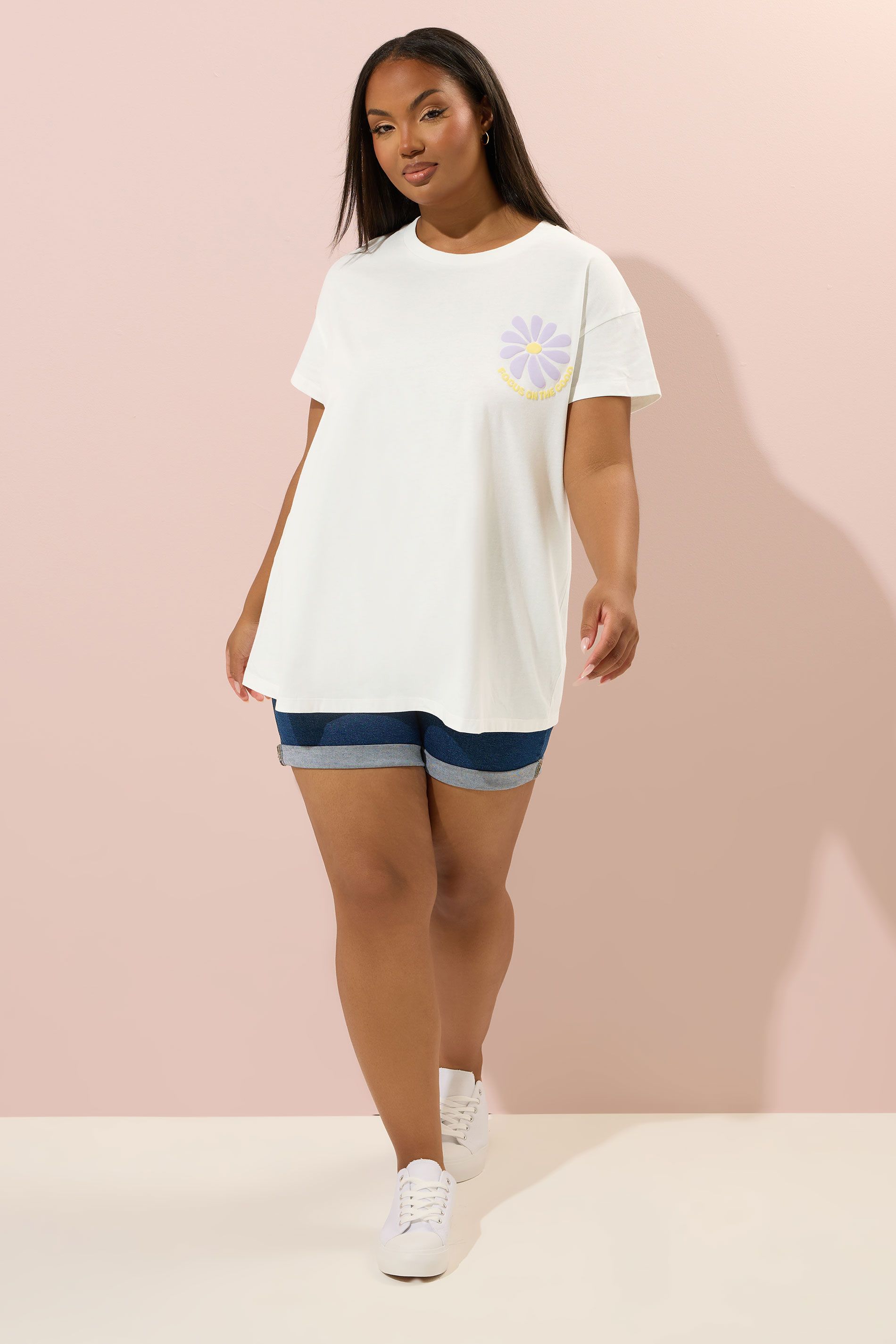 Tshirt Blanc 'Focus On The Good' Pâquerette Size 48 - Yours - Modalova