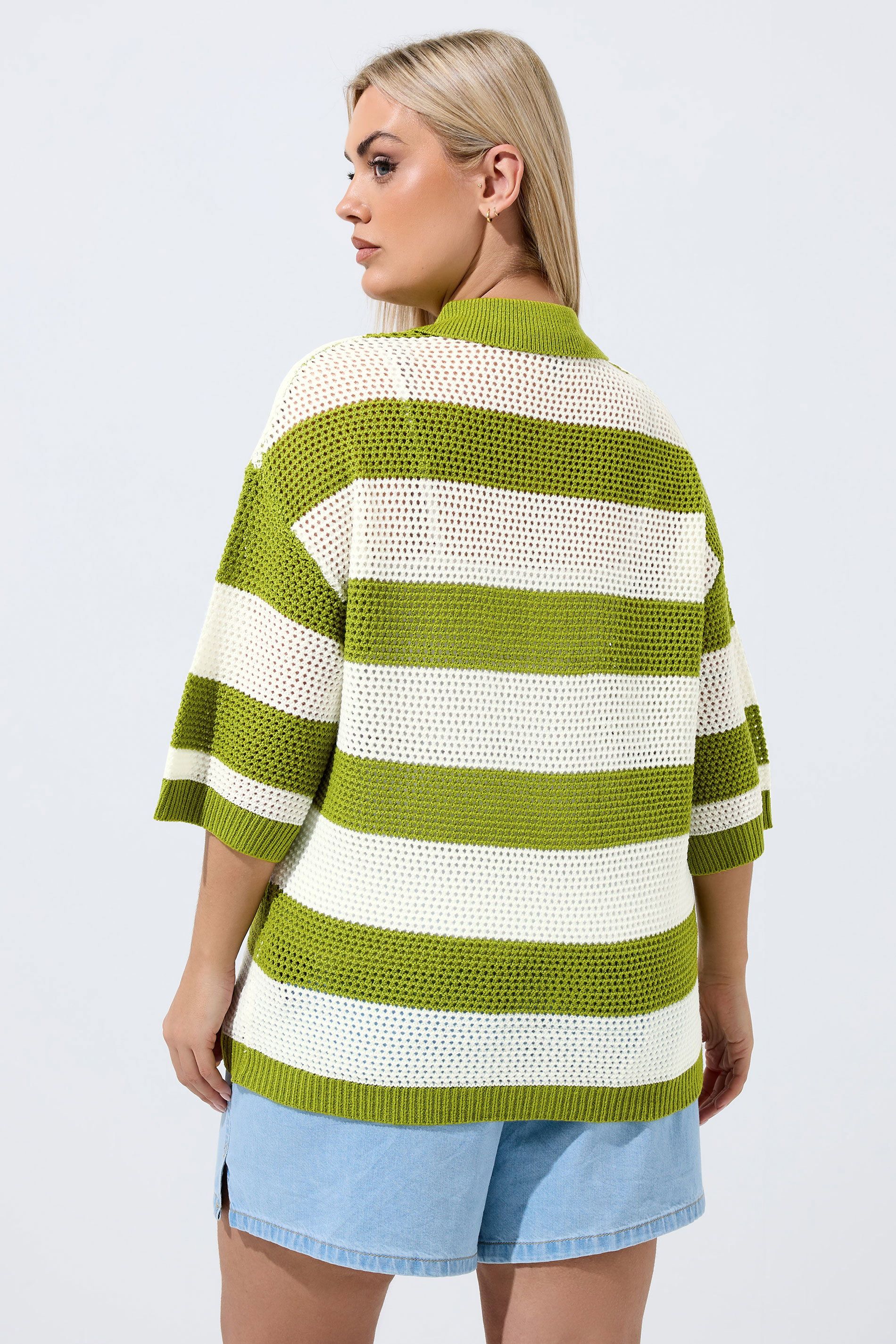 Chemise Droite En Maille Verte À Rayures Size 50-52 - Limited Collection - Modalova