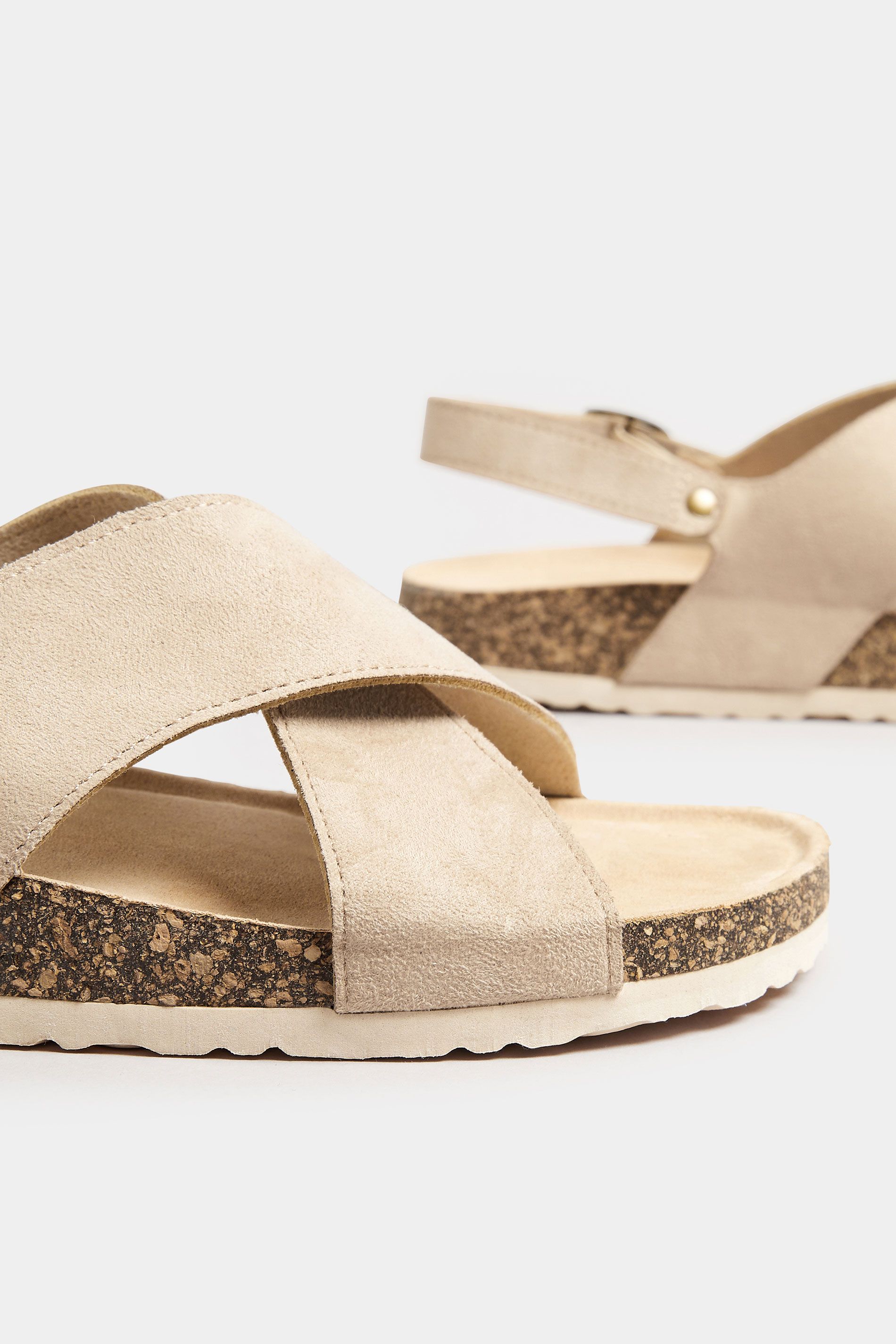 Sandales Marrons Design Croisé Pieds Extra Larges Eee Size 38EEE - Yours - Modalova