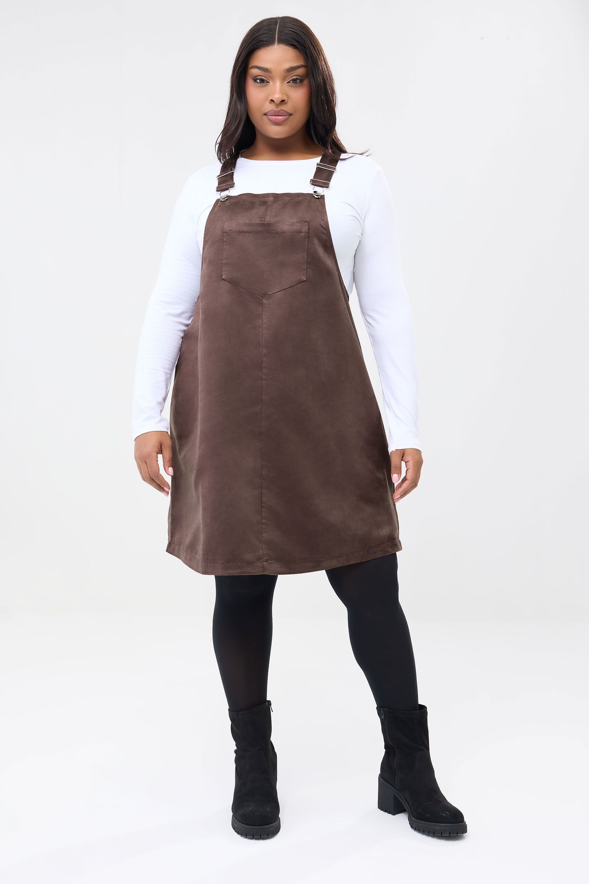 Robe Salopette En Suédine Chocolat Size 42 - Yours - Modalova