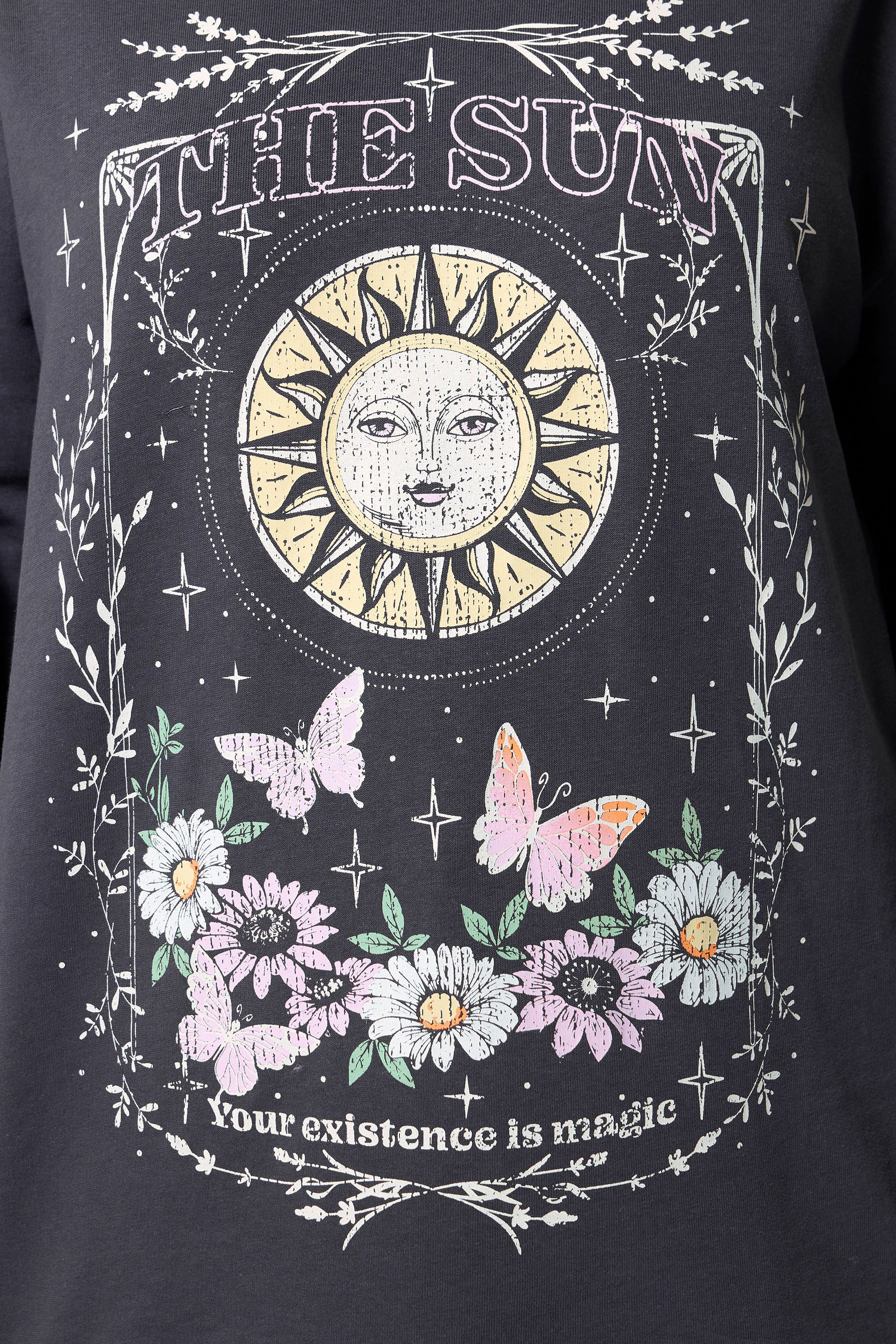 Sweatshirt Gris À Imprimé Graphique Céleste Size 44 - Yours - Modalova