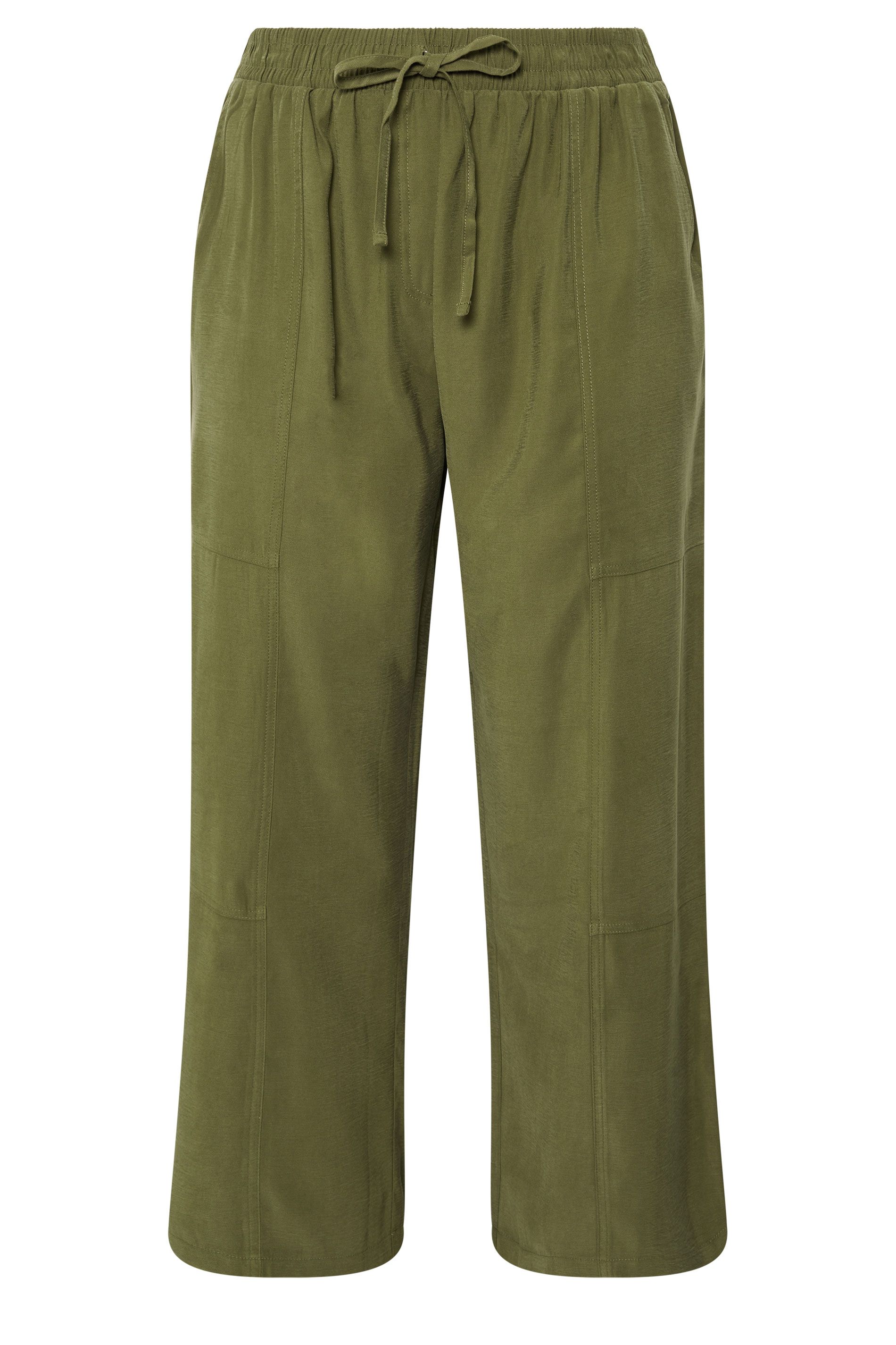Pantalon Large Vert Kaki En Sergé Size Short > 62-64 - Yours - Modalova