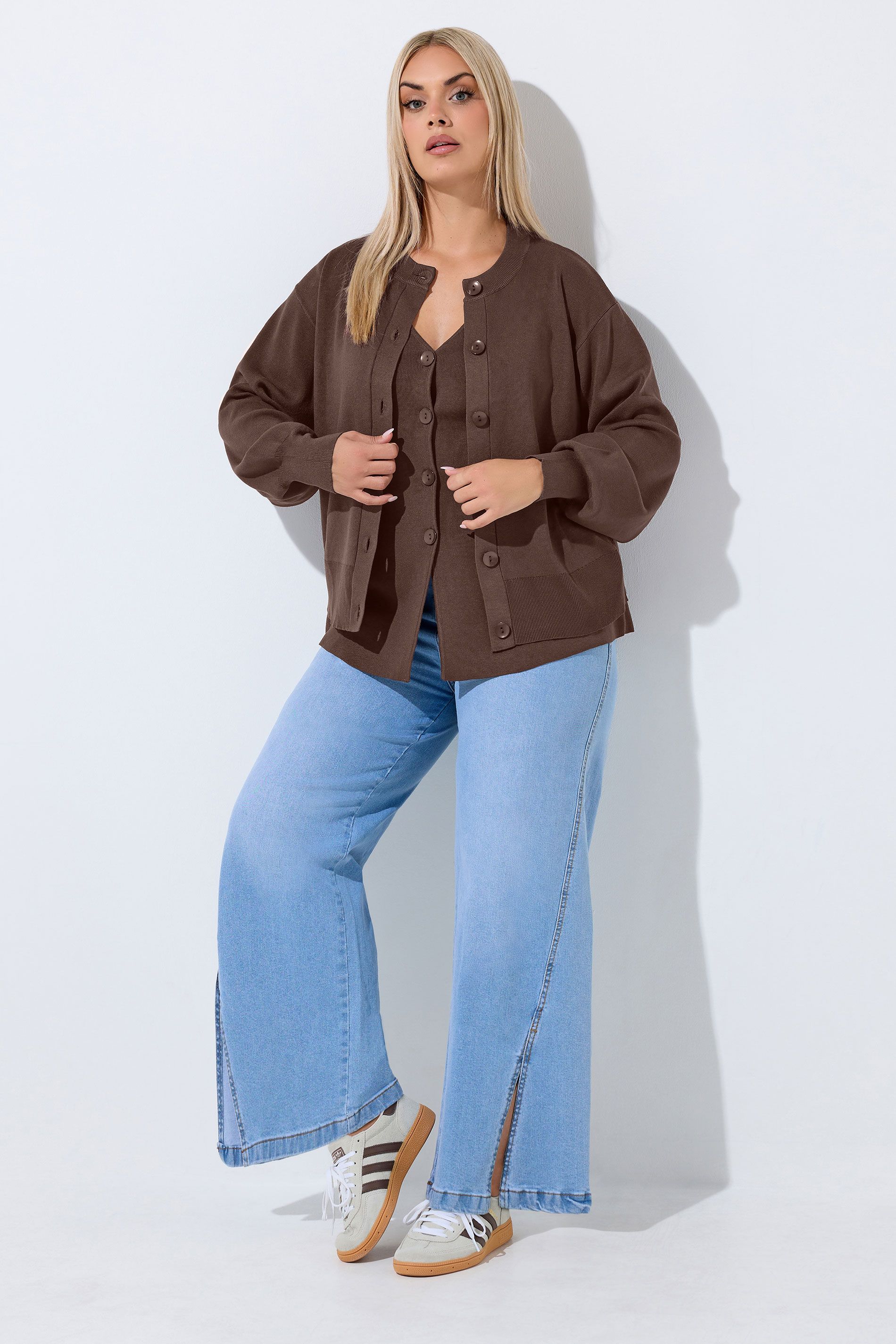 Cardigan Marron Chocolat Size 38-40 - Limited Collection - Modalova