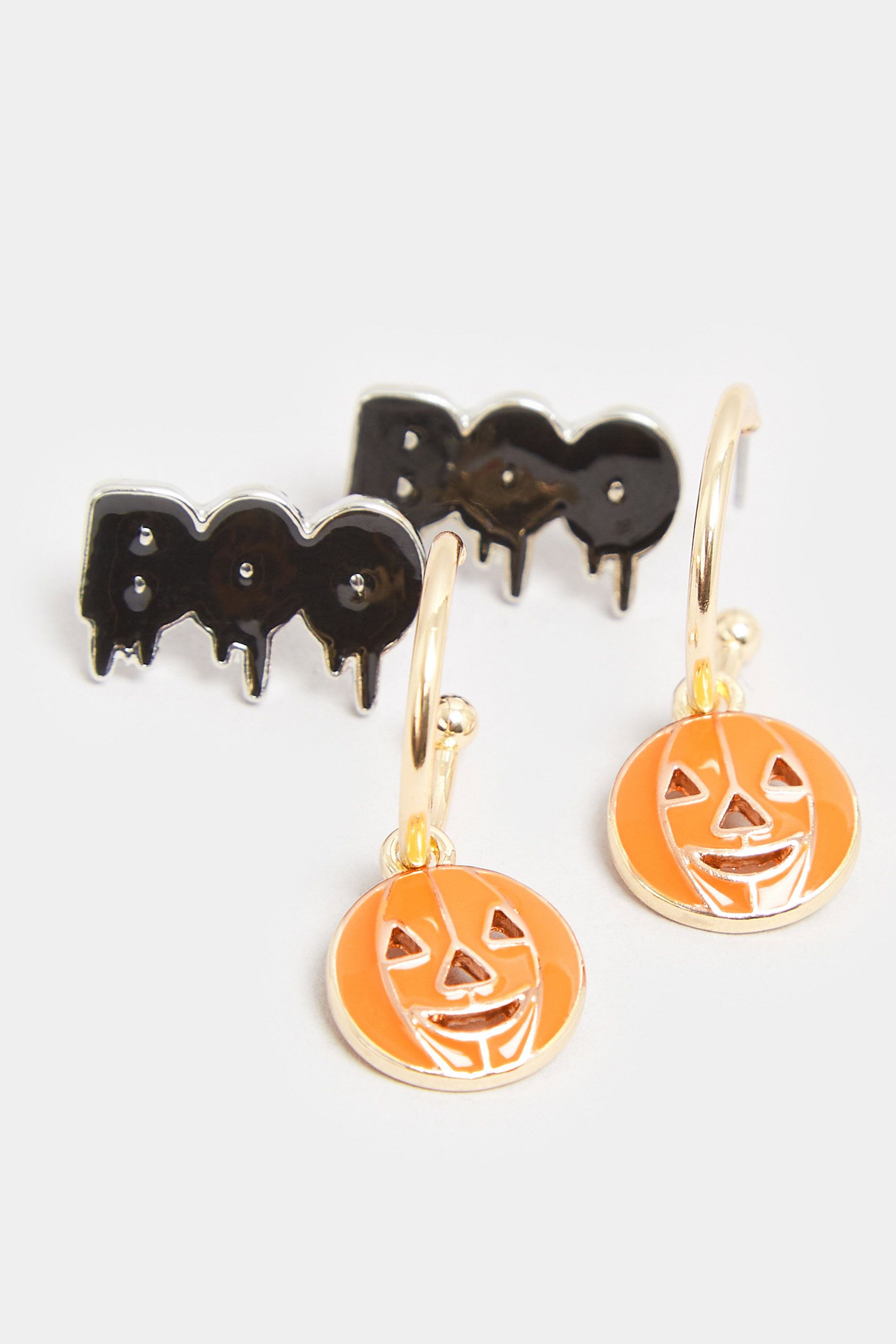 Lot De 2 Boucles D'oreilles Créoles Citrouille Halloweensize One Size - Yours - Modalova