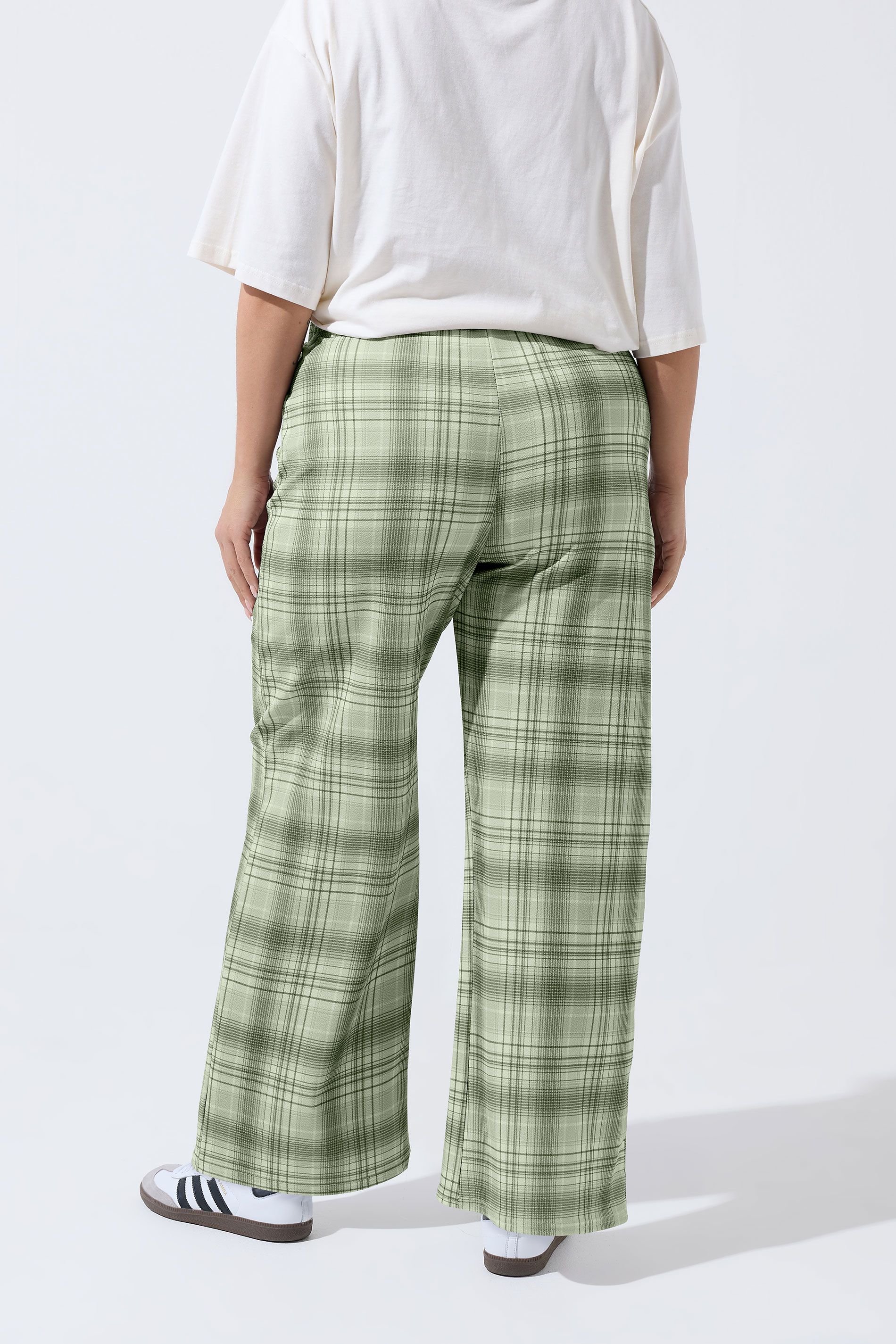 Pantalon Large Gris À Carreaux Size 46 - Limited Collection - Modalova