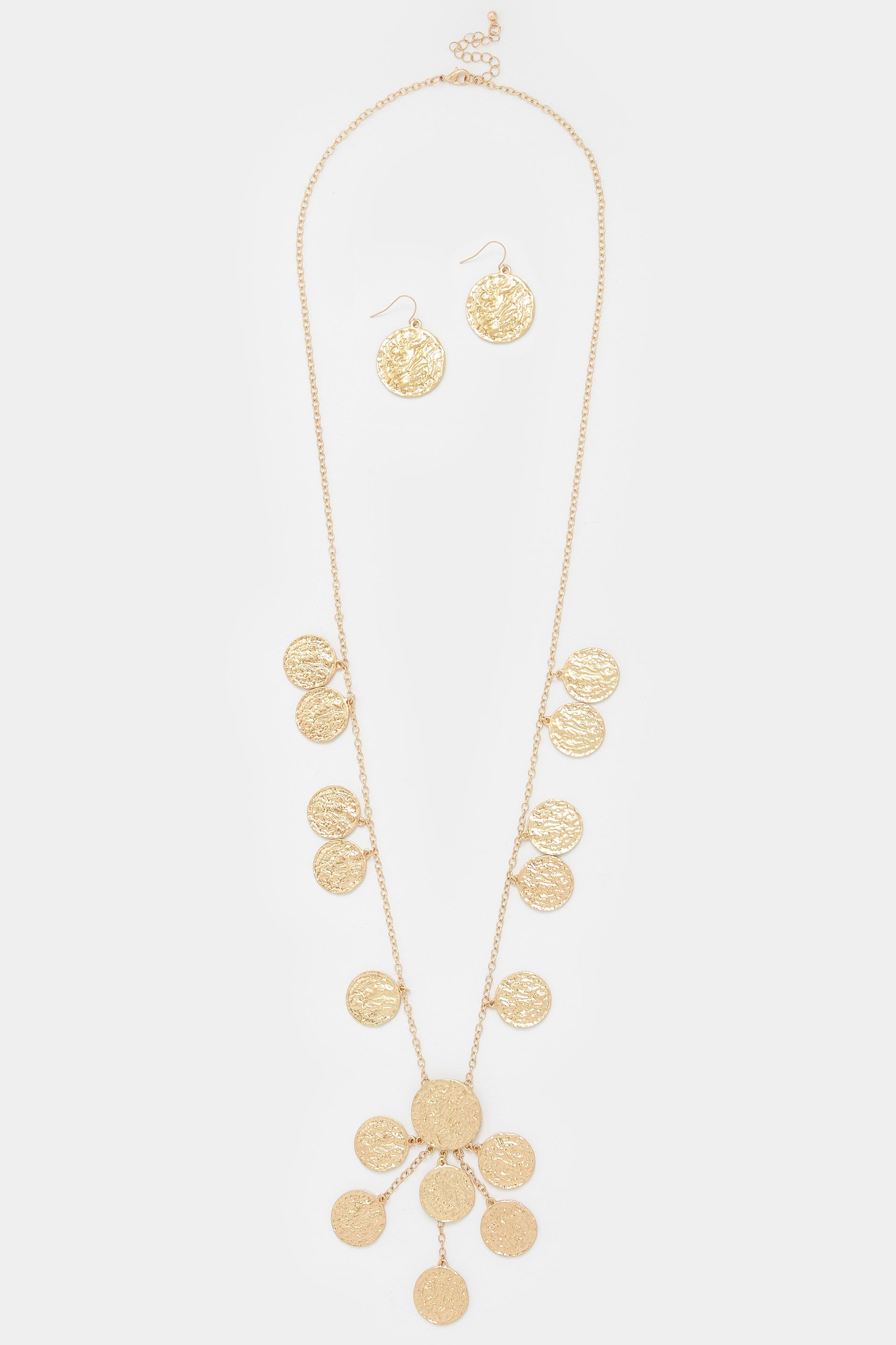 Ensemble Sautoir Long À Breloques Dorées Et Boucles D'oreillessize One Size - Yours - Modalova