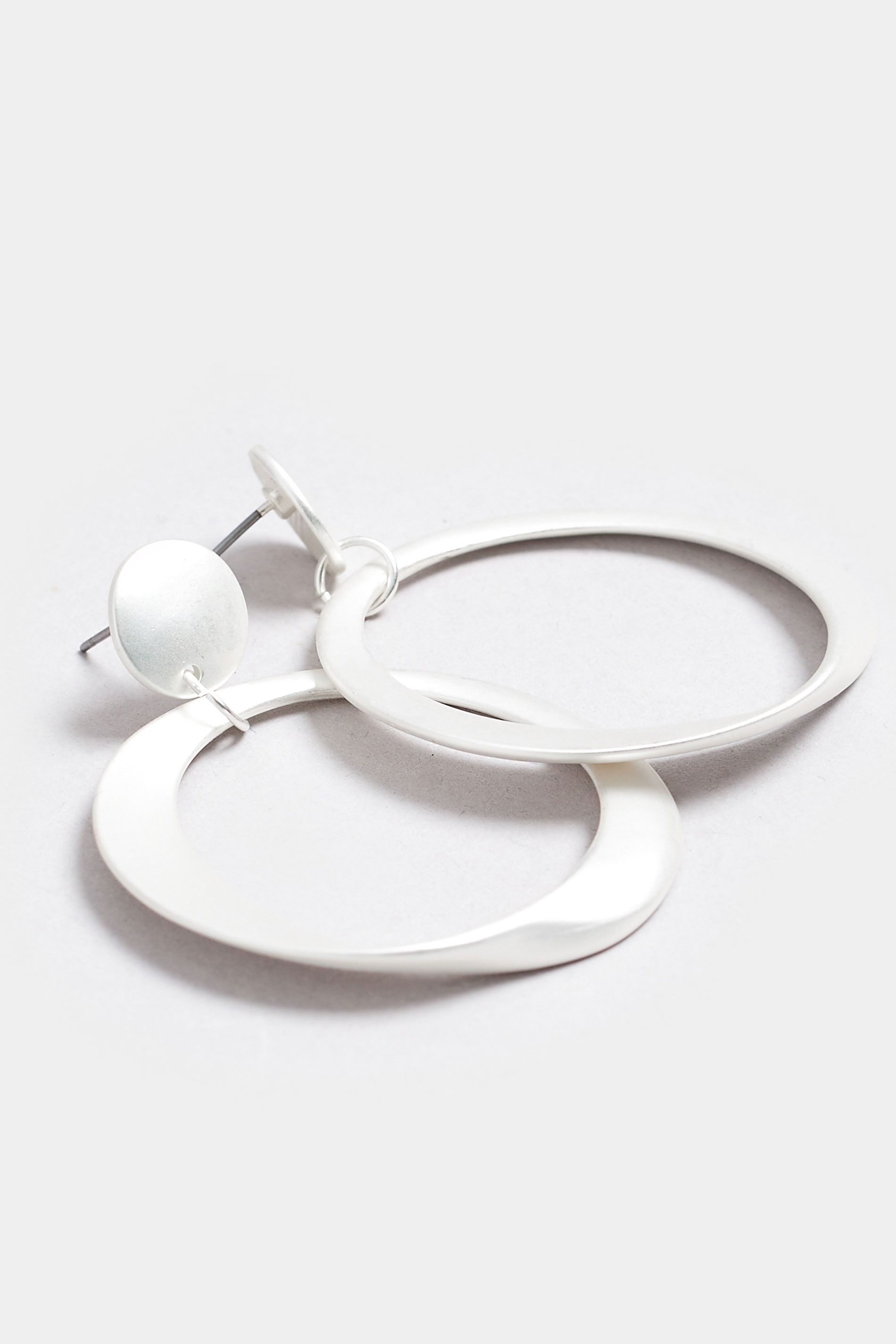 Boucles D'oreilles Pendantes En Forme De Cercle Mat Argentésize One Size - Yours - Modalova
