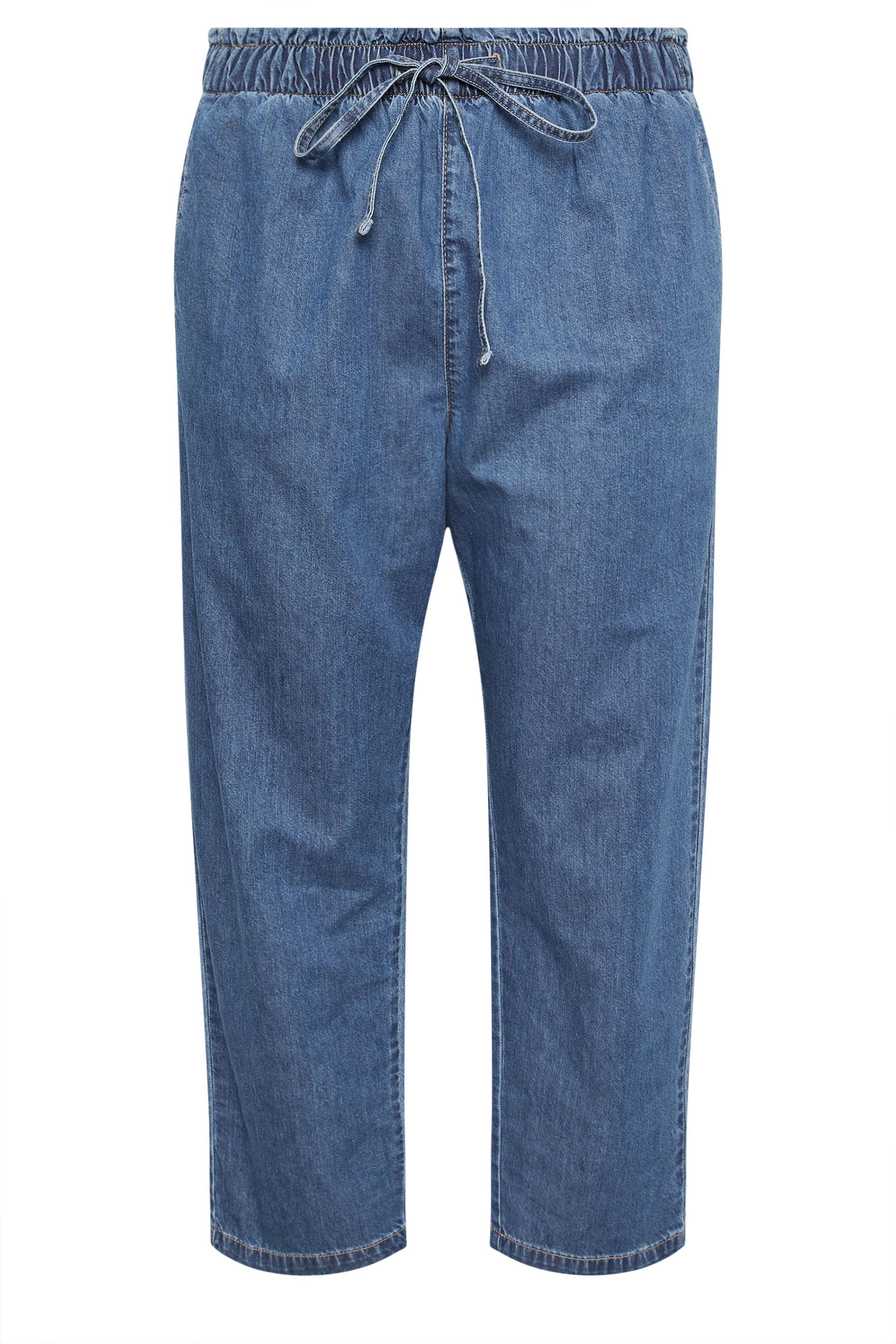 Jean Droit Taille Froncée Bleu Size Regular > 46 - Yours - Modalova
