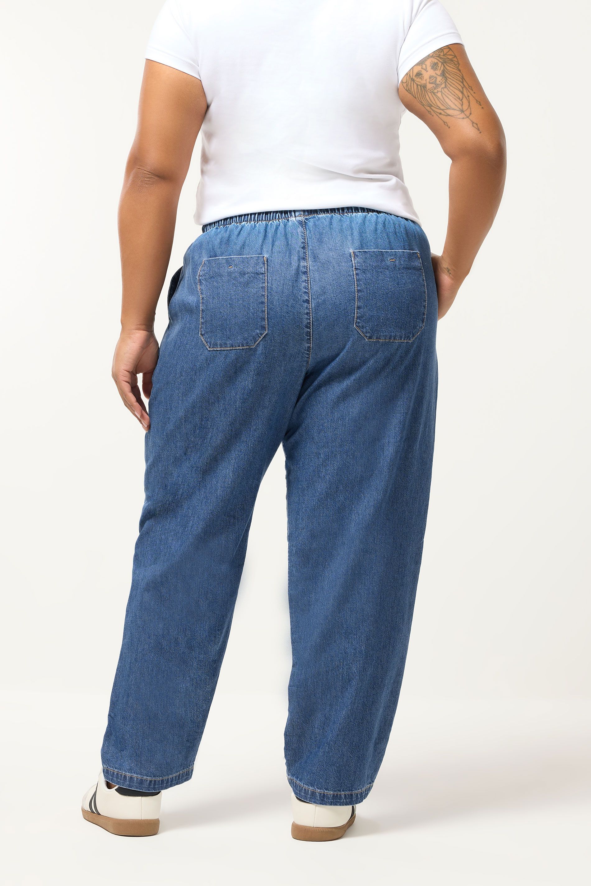 Jean Droit Taille Froncée Bleu Size Regular > 46 - Yours - Modalova