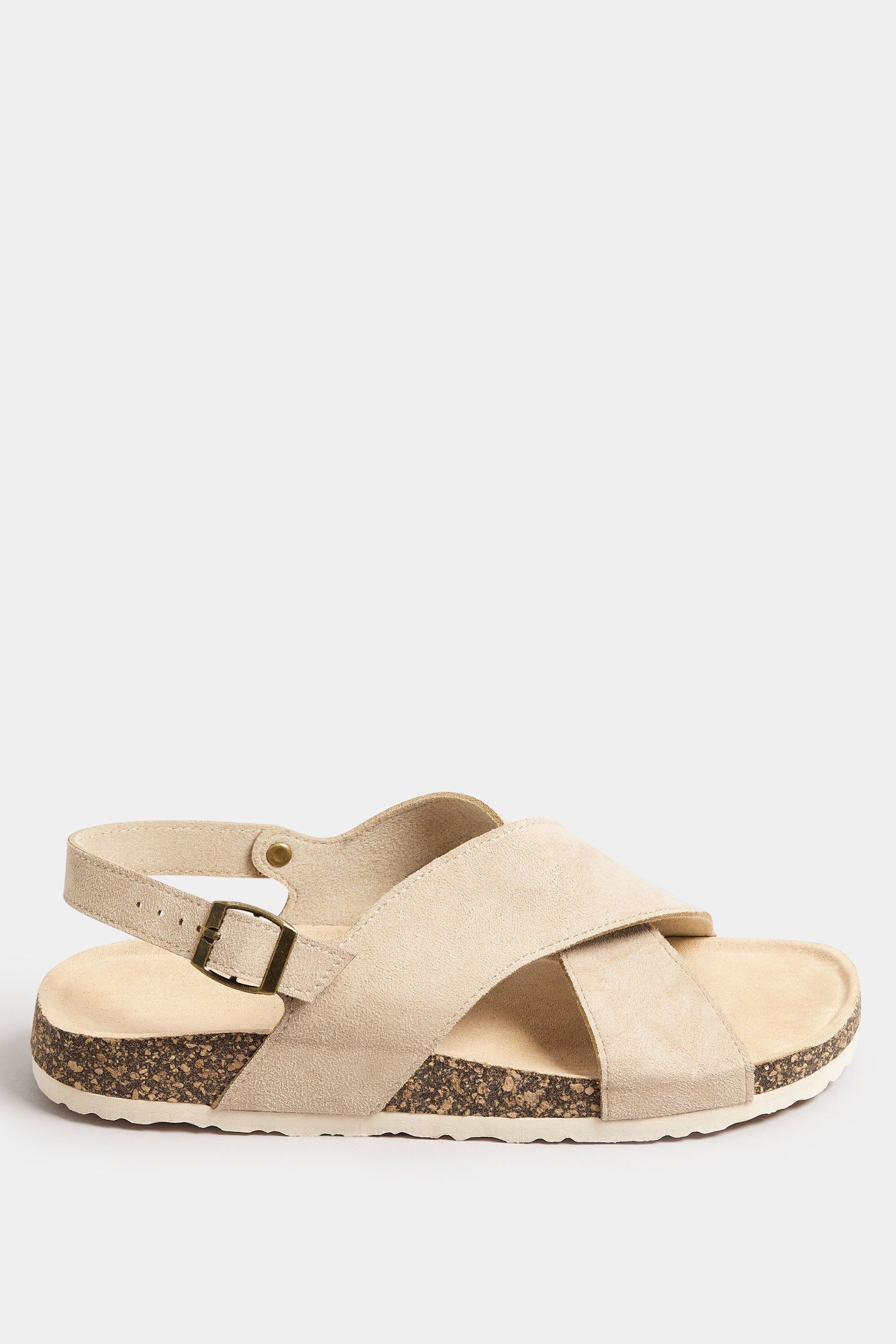 Sandales Marrons Design Croisé Pieds Extra Larges Eee Size 38EEE - Yours - Modalova