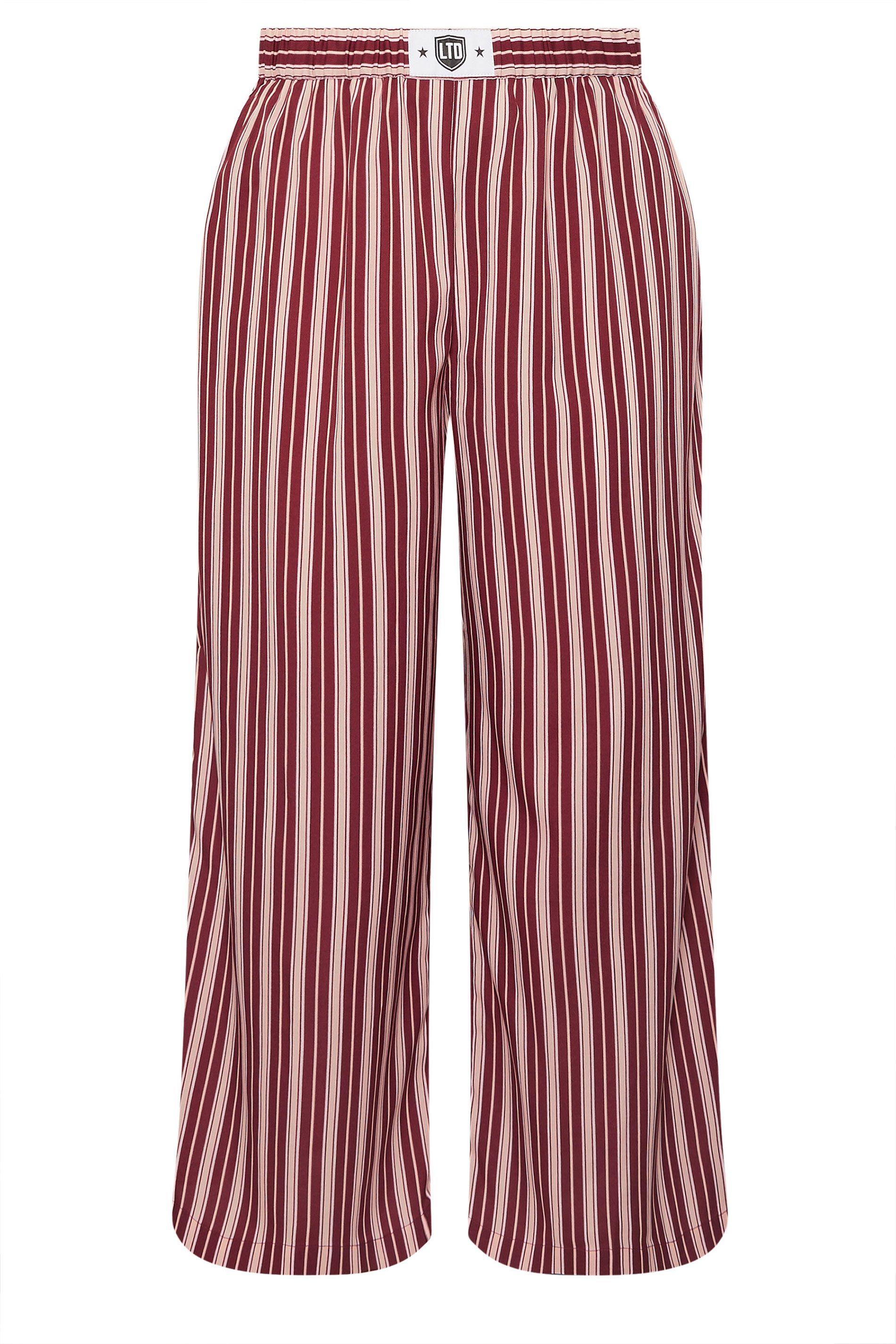 Pantalon Taille Boxer À Rayures Rose Foncé Size 48 - Limited Collection - Modalova