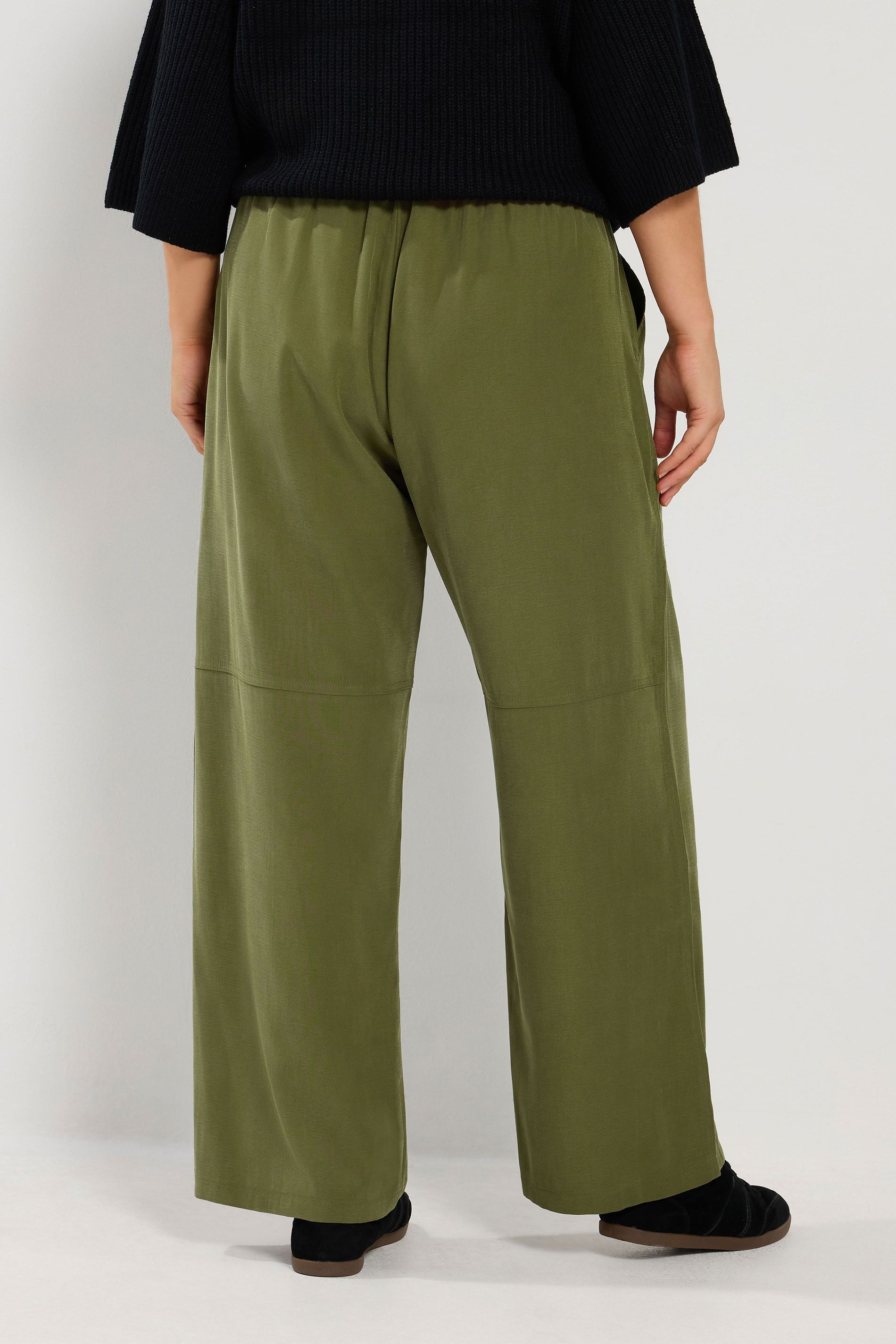 Pantalon Large Vert Kaki En Sergé Size Short > 62-64 - Yours - Modalova