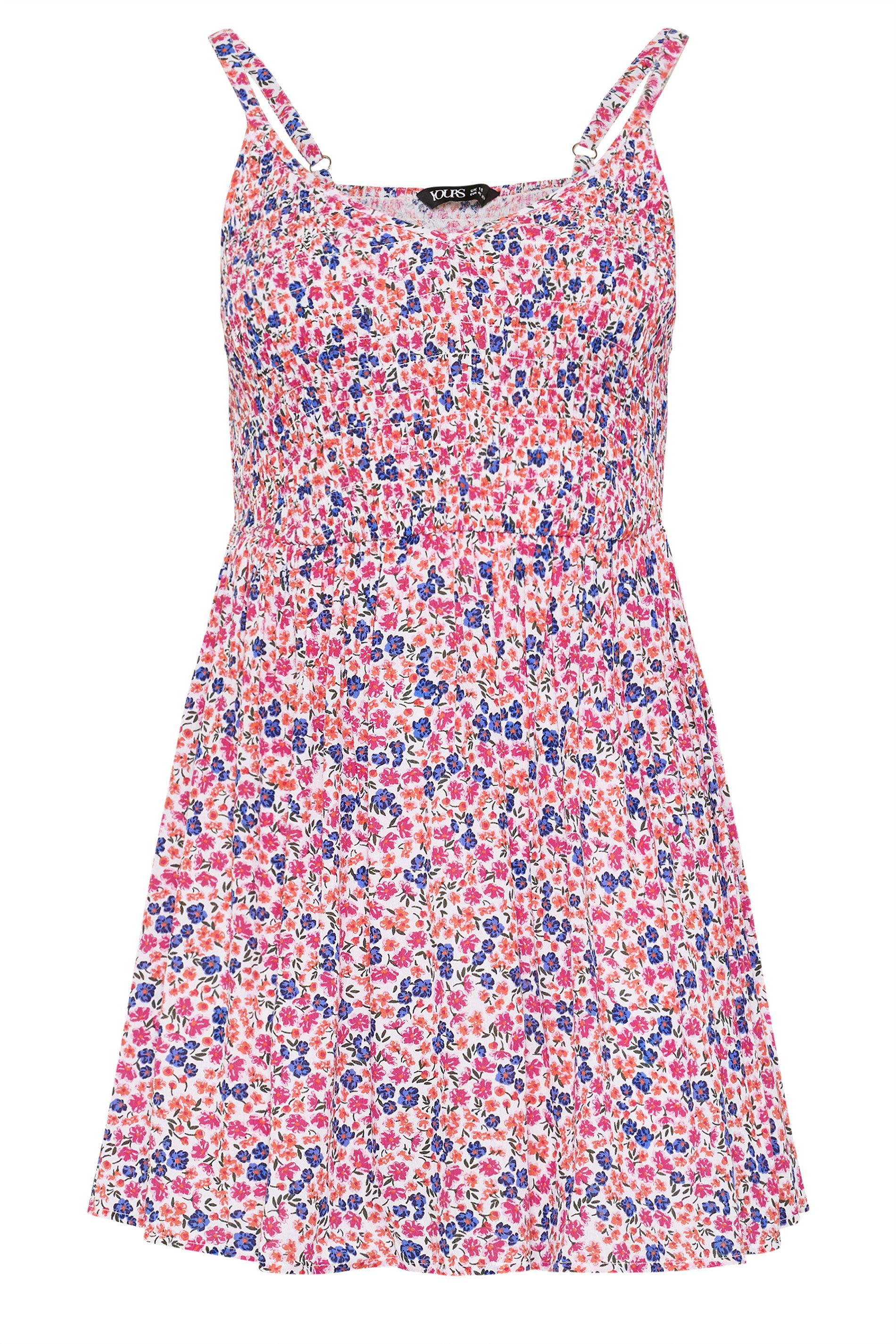 Caraco Smocké Blanc À Petites Fleurs Size 58-60 - Yours - Modalova