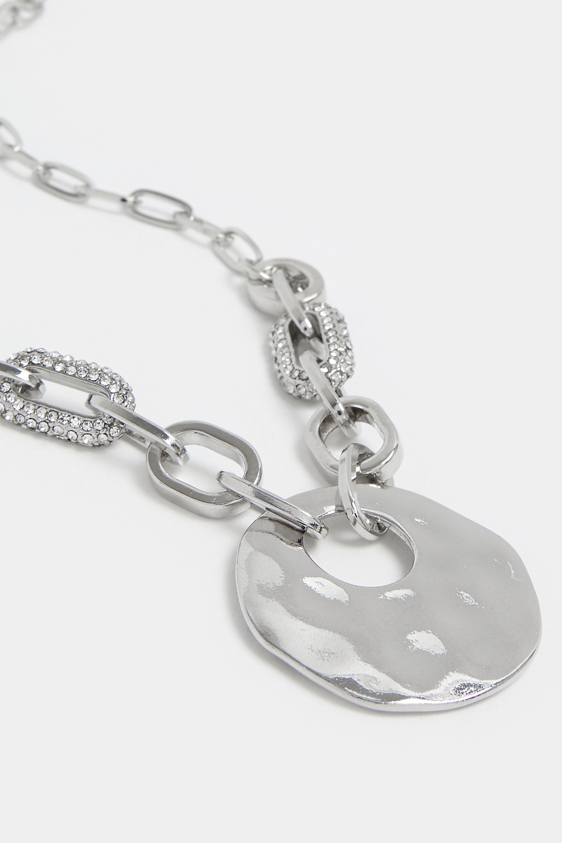 Collier À Maillons Argentés Avec Pendentif Chaîne En Strasssize One Size - Yours - Modalova