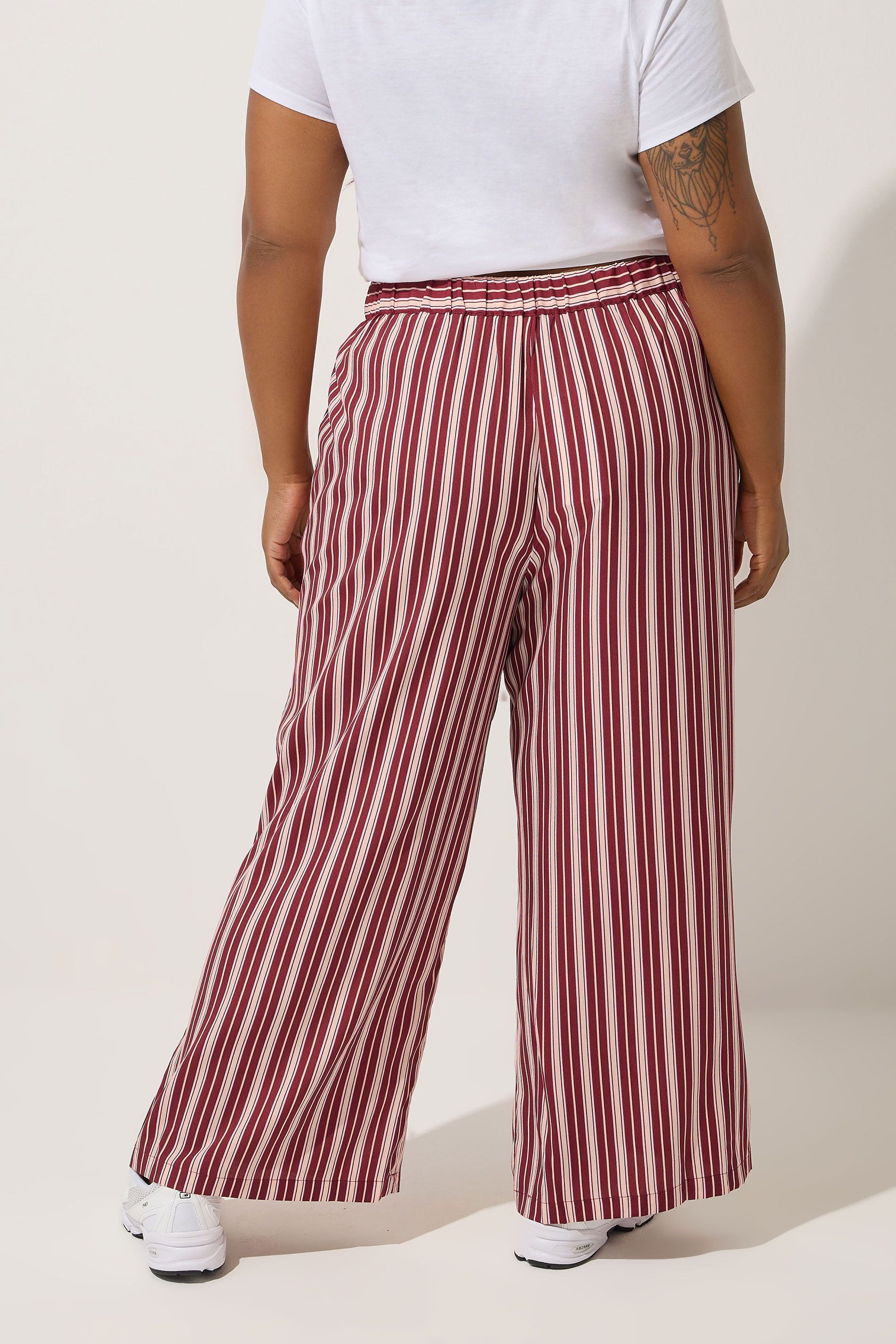 Pantalon Taille Boxer À Rayures Rose Foncé Size 48 - Limited Collection - Modalova