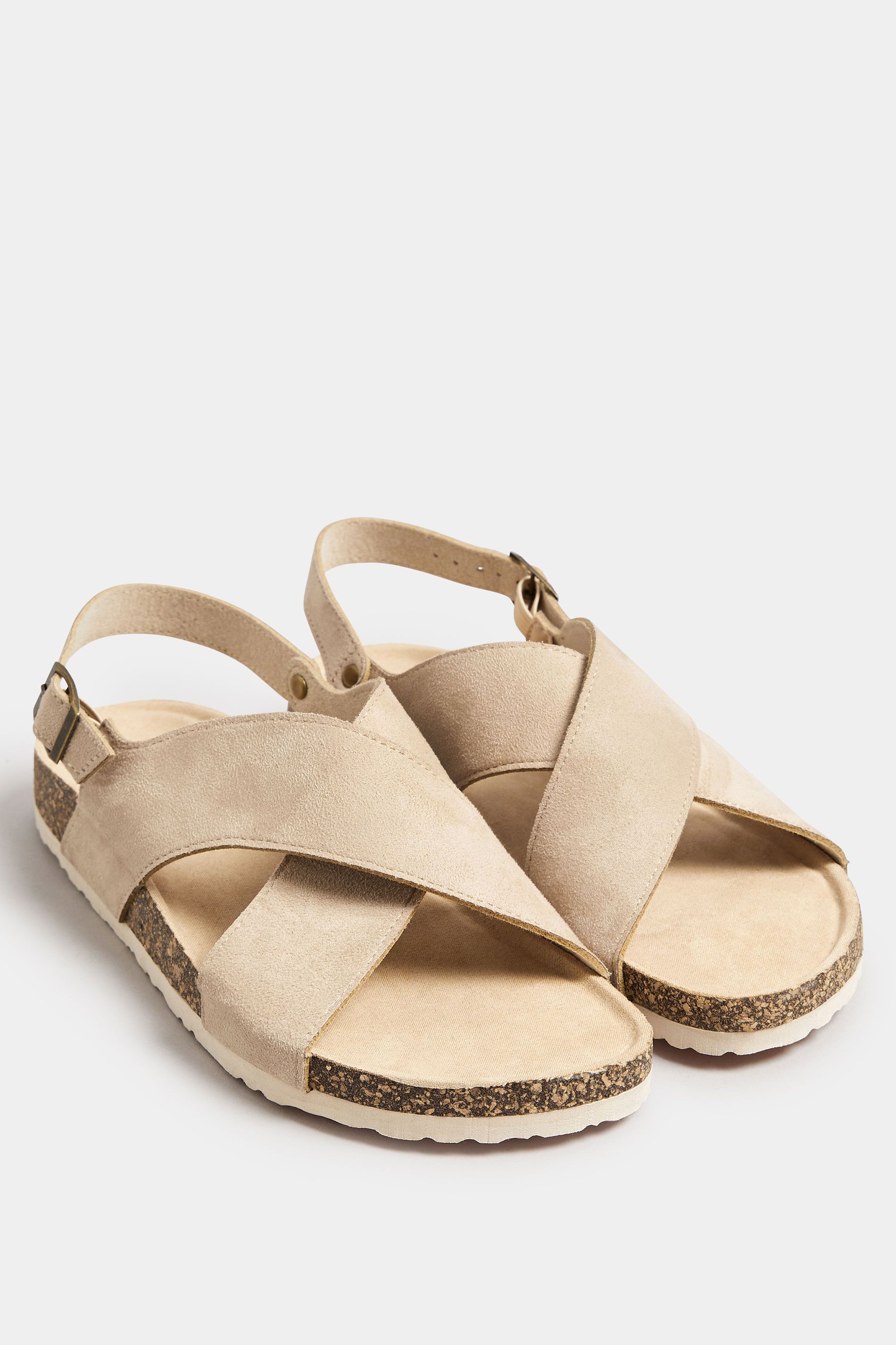 Sandales Marrons Design Croisé Pieds Extra Larges Eee Size 38EEE - Yours - Modalova
