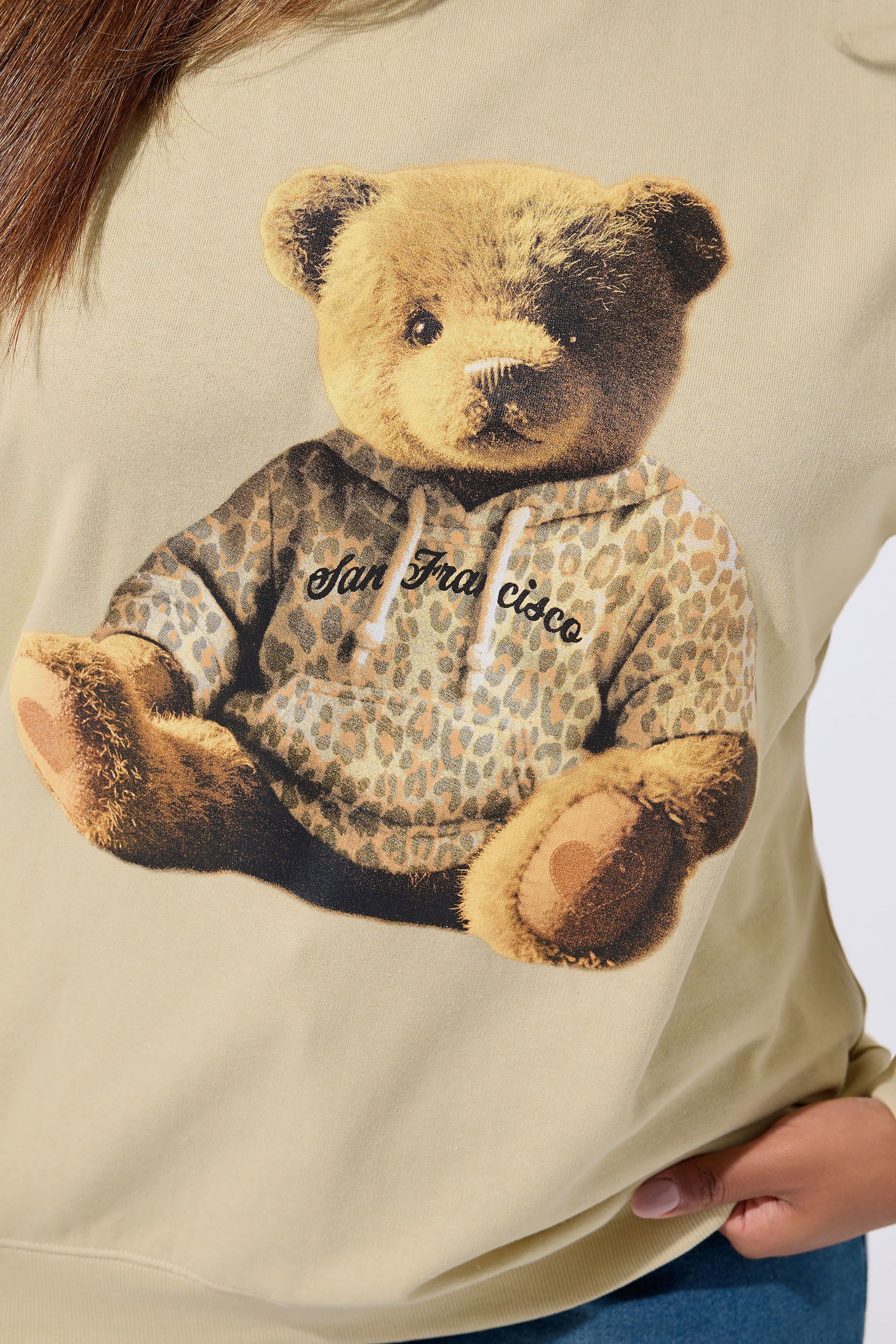 Sweatshirt Teddy À Imprimé Léopard Marron Naturel Size 46 - Limited Collection - Modalova