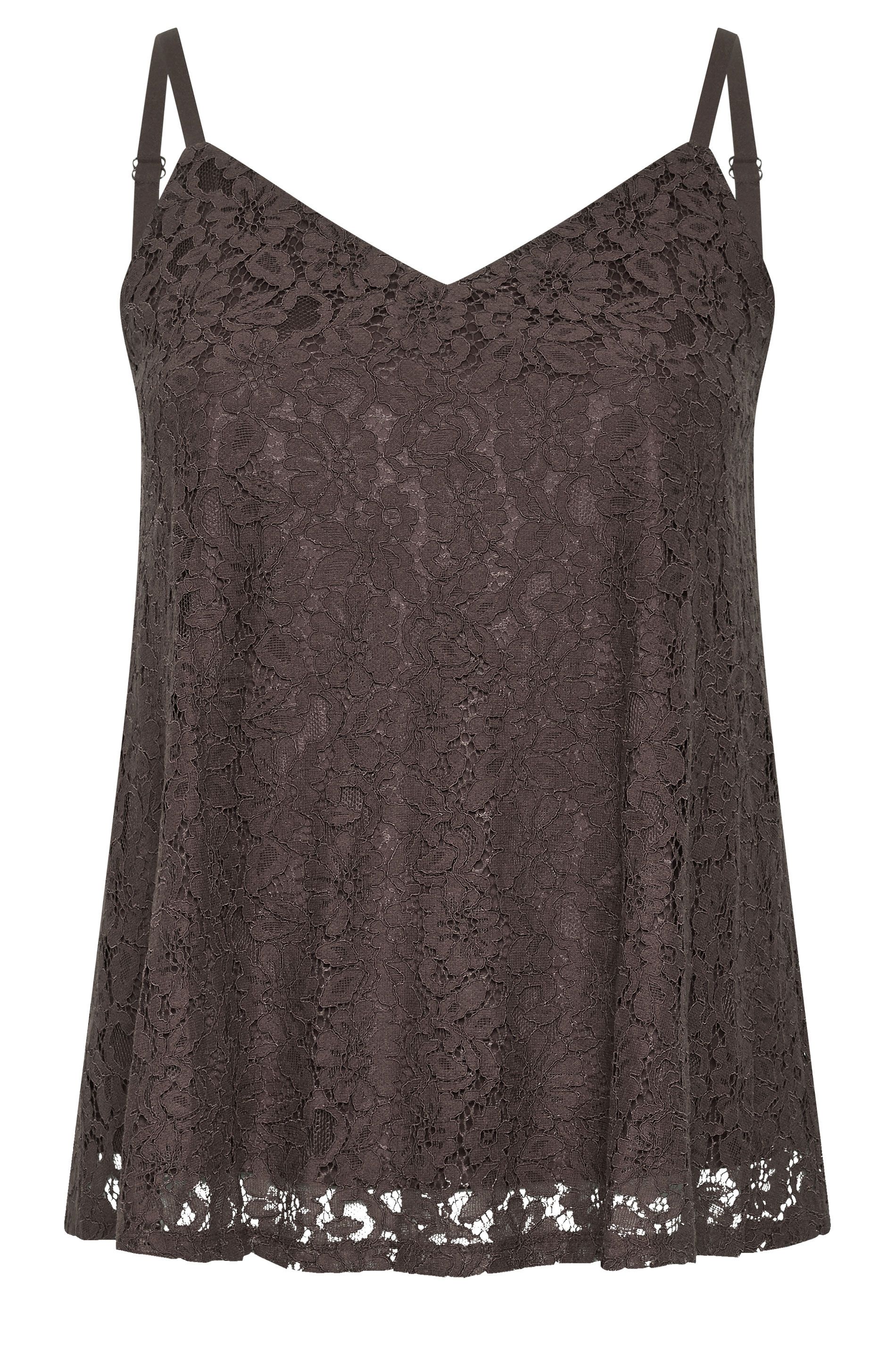 Caraco Marron Chocolat En Dentelle Size 40 - Yours - Modalova