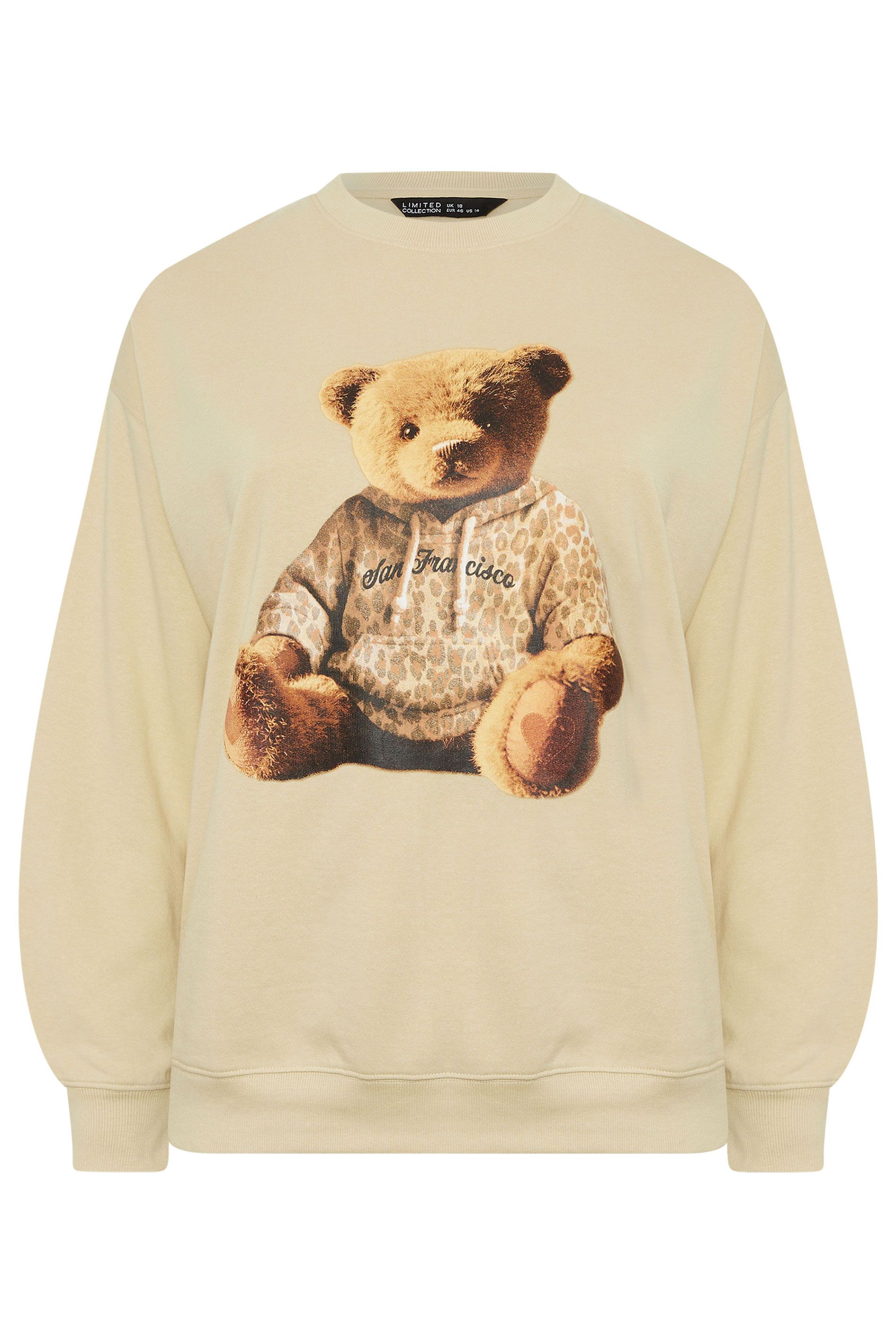 Sweatshirt Teddy À Imprimé Léopard Marron Naturel Size 46 - Limited Collection - Modalova