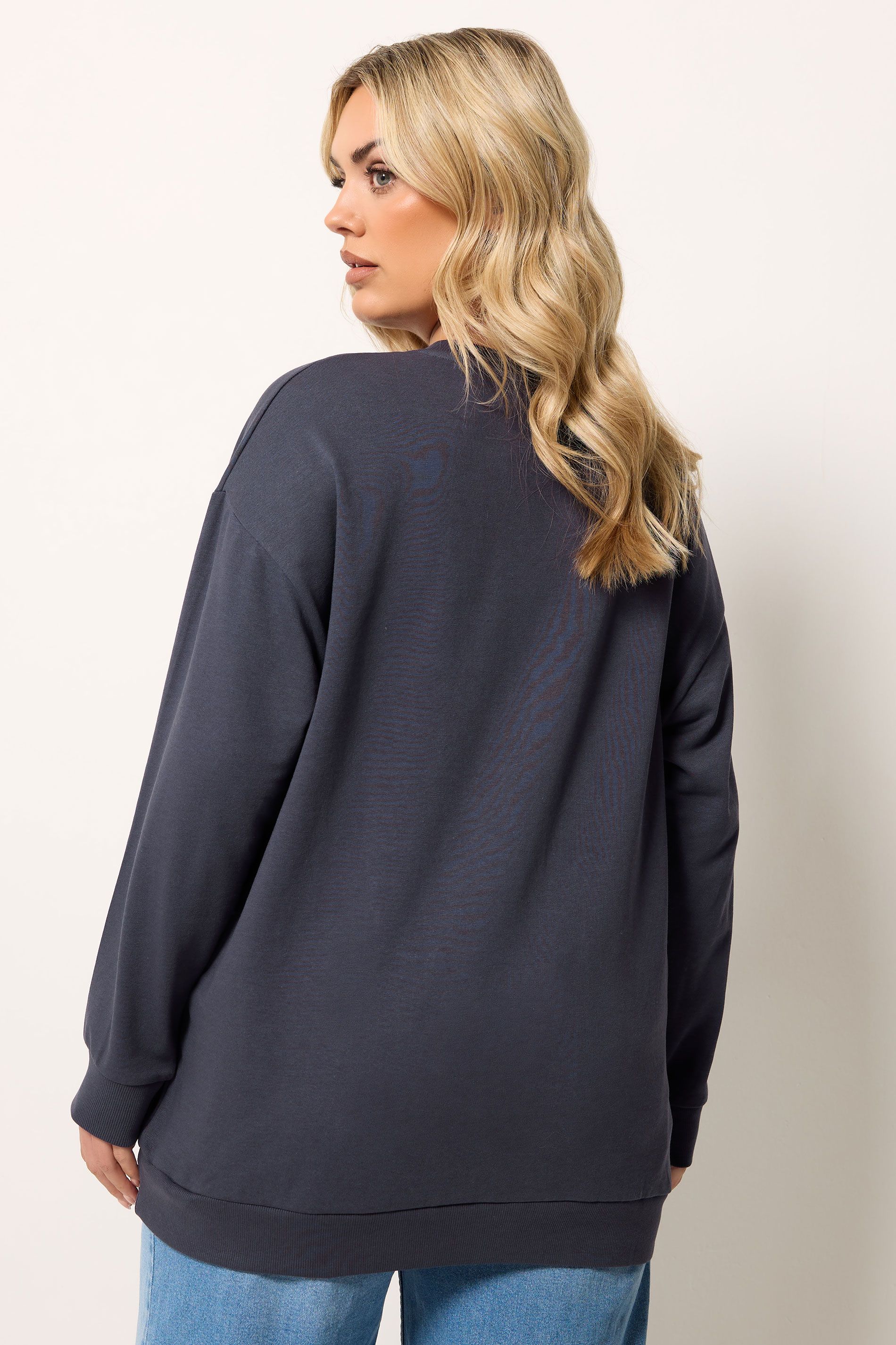 Sweatshirt Gris À Imprimé Graphique Céleste Size 44 - Yours - Modalova