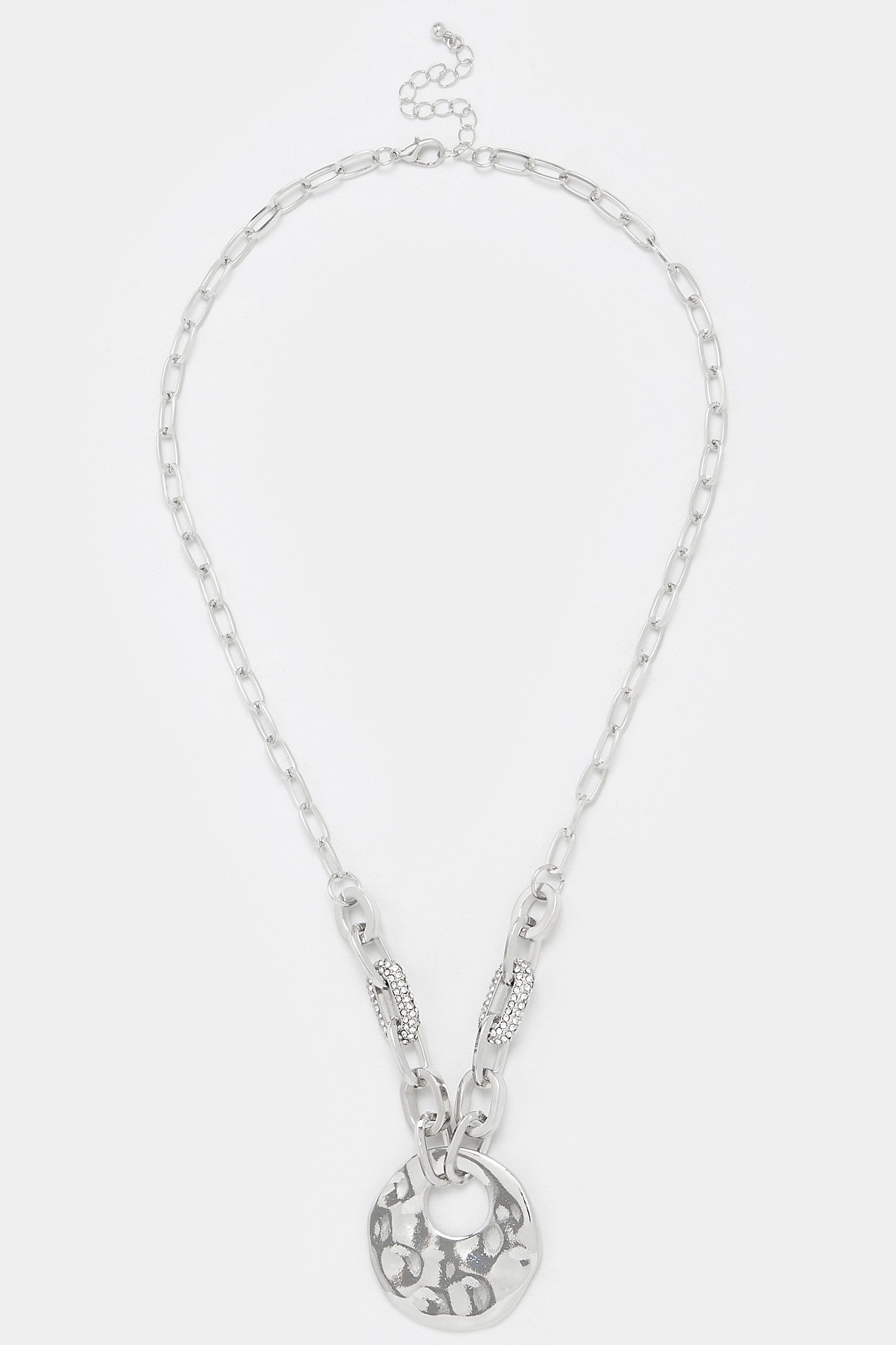 Collier À Maillons Argentés Avec Pendentif Chaîne En Strasssize One Size - Yours - Modalova