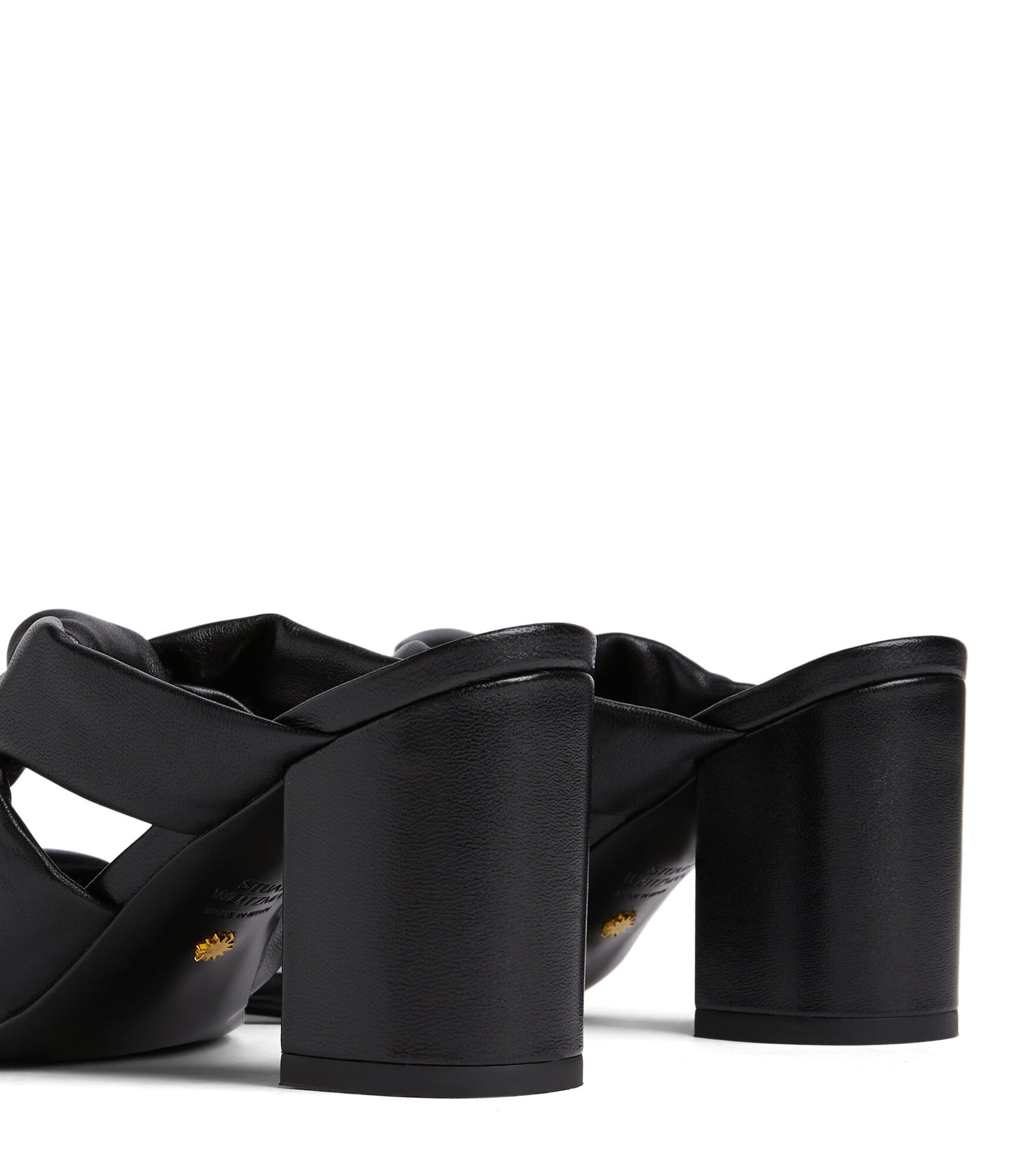 PLAYA 75 KNOT BLOCK SLIDE, SANDALES ET CHAUSSURES COMPENSÉES, , CUIR NAPPA VERNI - Stuart Weitzman - Modalova