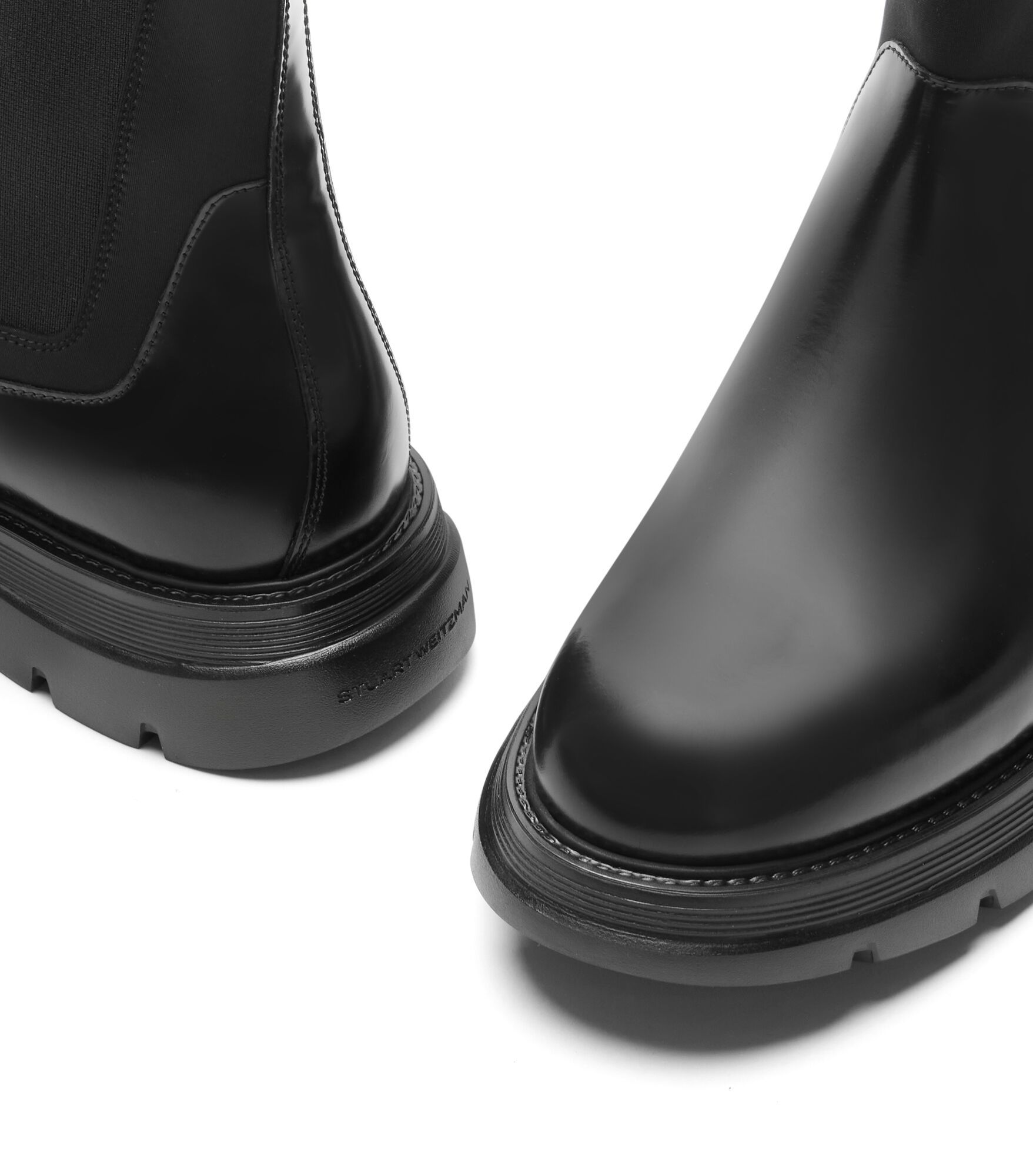 ARDEN, BOTTINES, , BRUSHED CALF/STRETCH FABRIC - Stuart Weitzman - Modalova