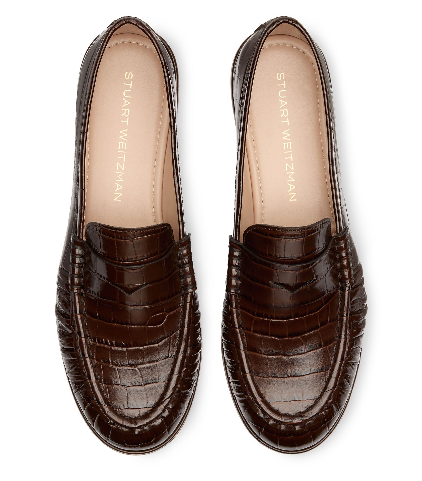 MOCASSIN SPENCER, CHAUSSURES PLATES ET MOCASSINS, , PIEL ELEGANTE EFECTO COCODRILO BRILLANTE - Stuart Weitzman - Modalova