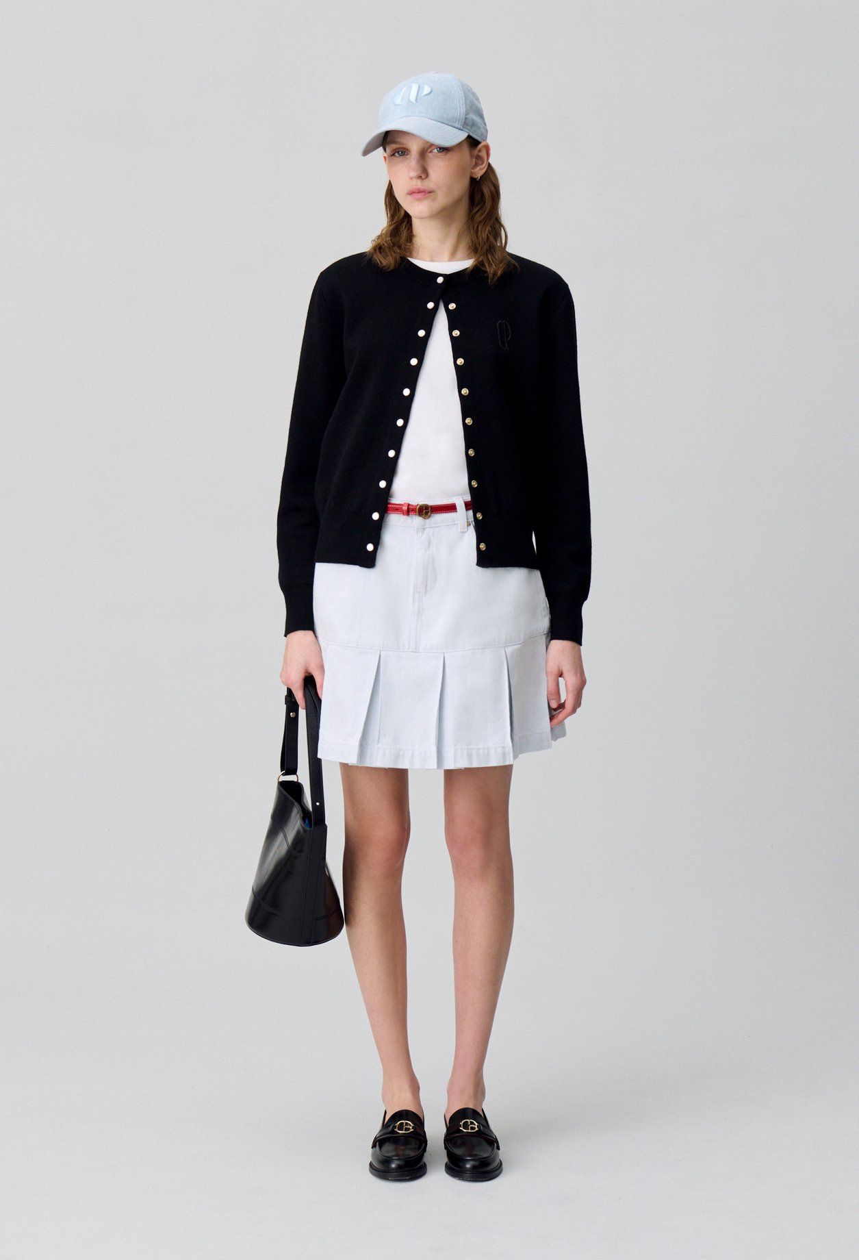 Jupe denim courte à plis - Claudie Pierlot - Modalova
