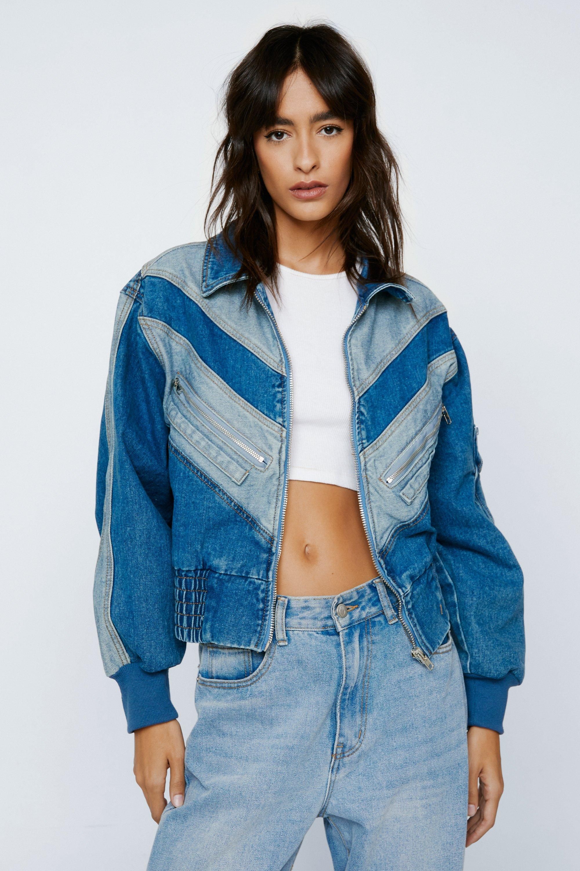 Bomber Zippé Color Block - S - Nasty Gal - Modalova