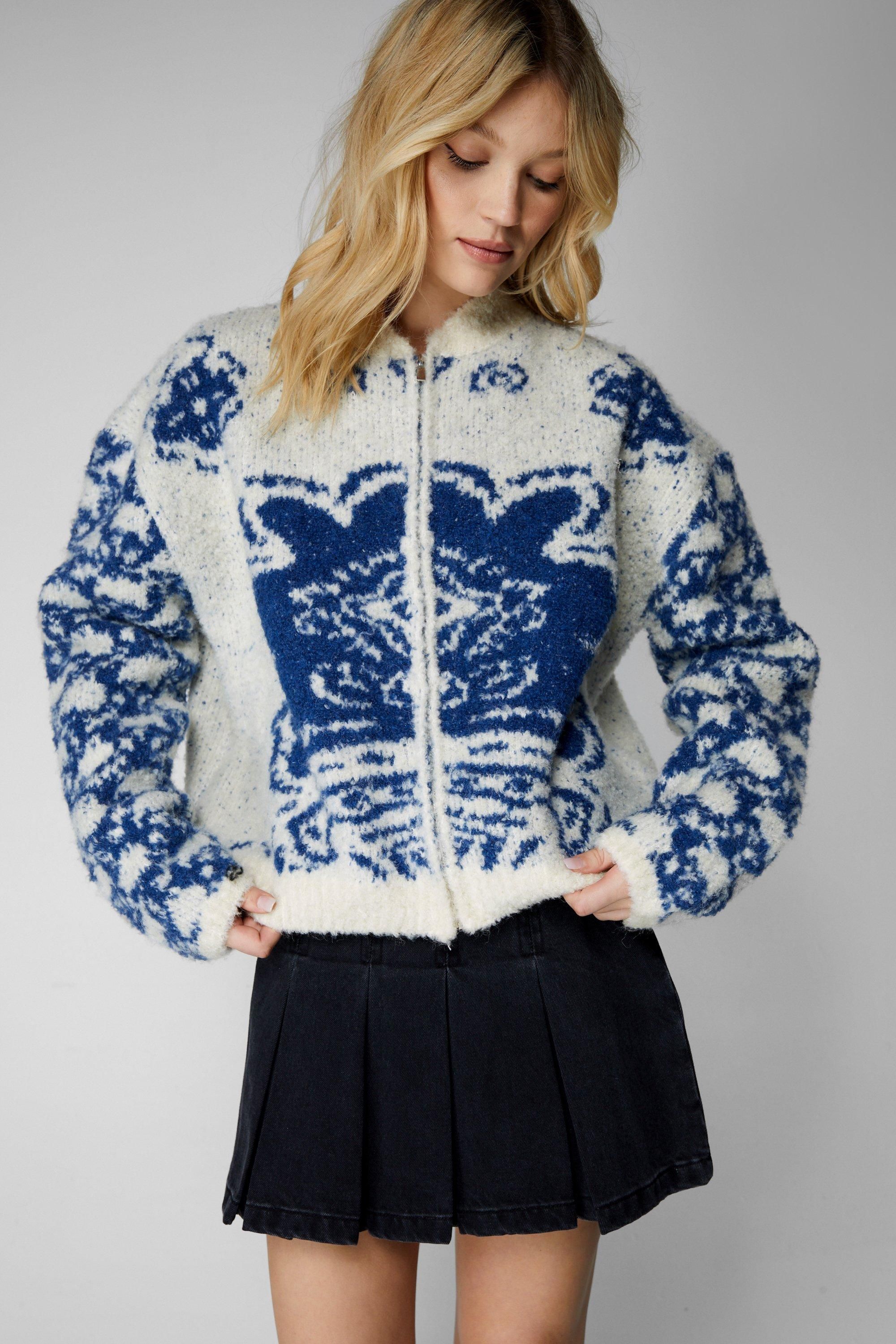 Bomber À Motif Jacquard - L - Nasty Gal - Modalova