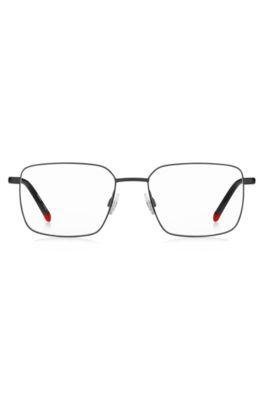 Monture optique en métal avec branches tubulaires - HUGO - Modalova