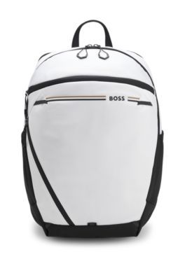 Sac à dos en tissu structuré avec logo et rayure emblématique - Boss - Modalova