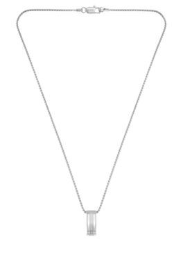 Collier argenté avec pendentif à rayures - Boss - Modalova