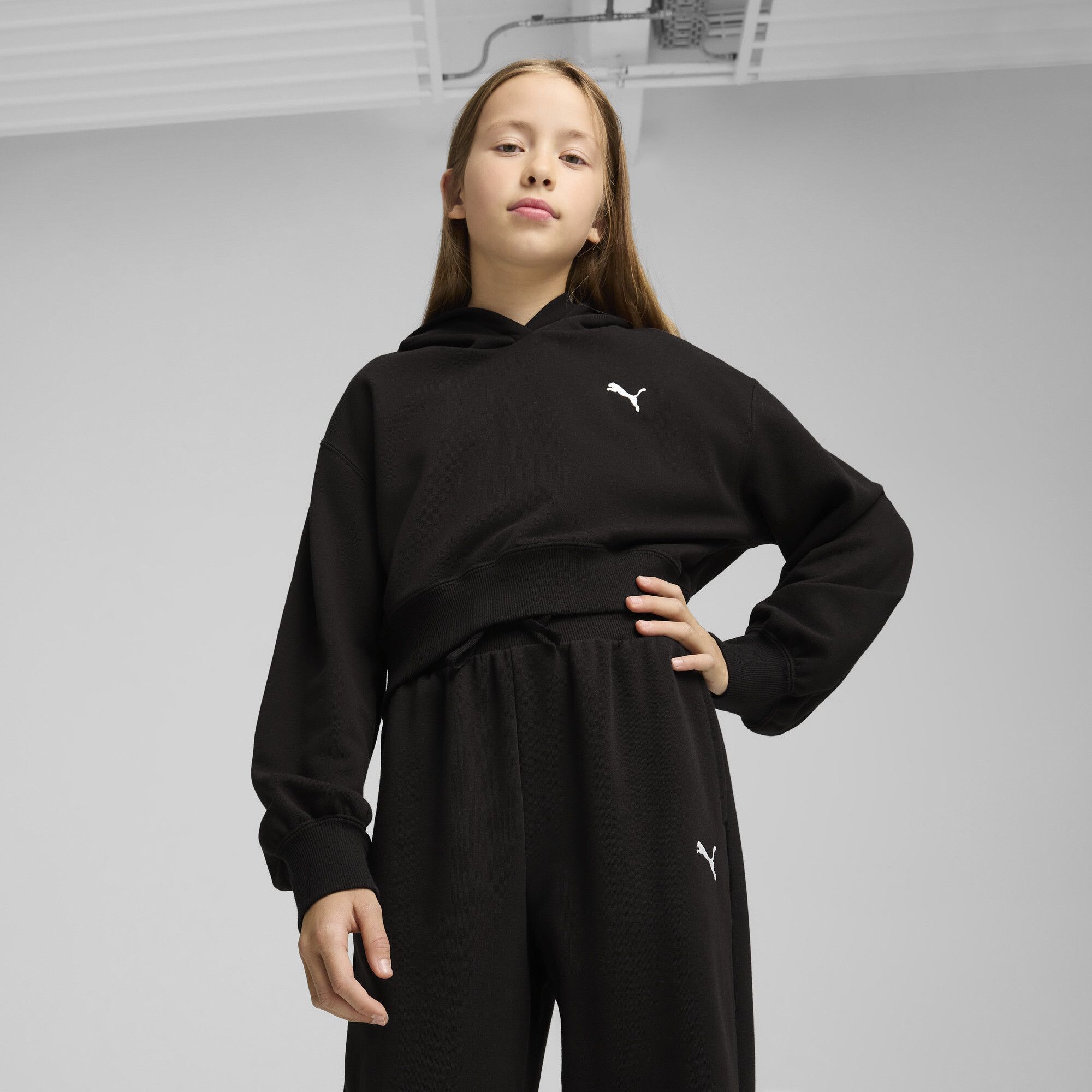Hoodie court WARDROBE ESS Enfant et Adolescent, Accessoires, Noir, 15-16Y - PUMA - Modalova