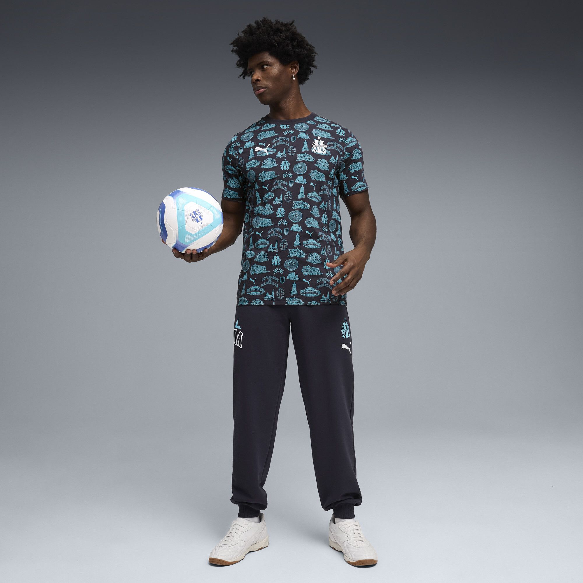 T-shirt à imprimé intégral FtblCulture Olympique de Marseille , Accessoires, Bleu, S - PUMA - Modalova
